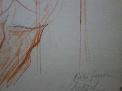 Young Boy with Pig Stuffed Toy - Original Signed Charcoal Drawing