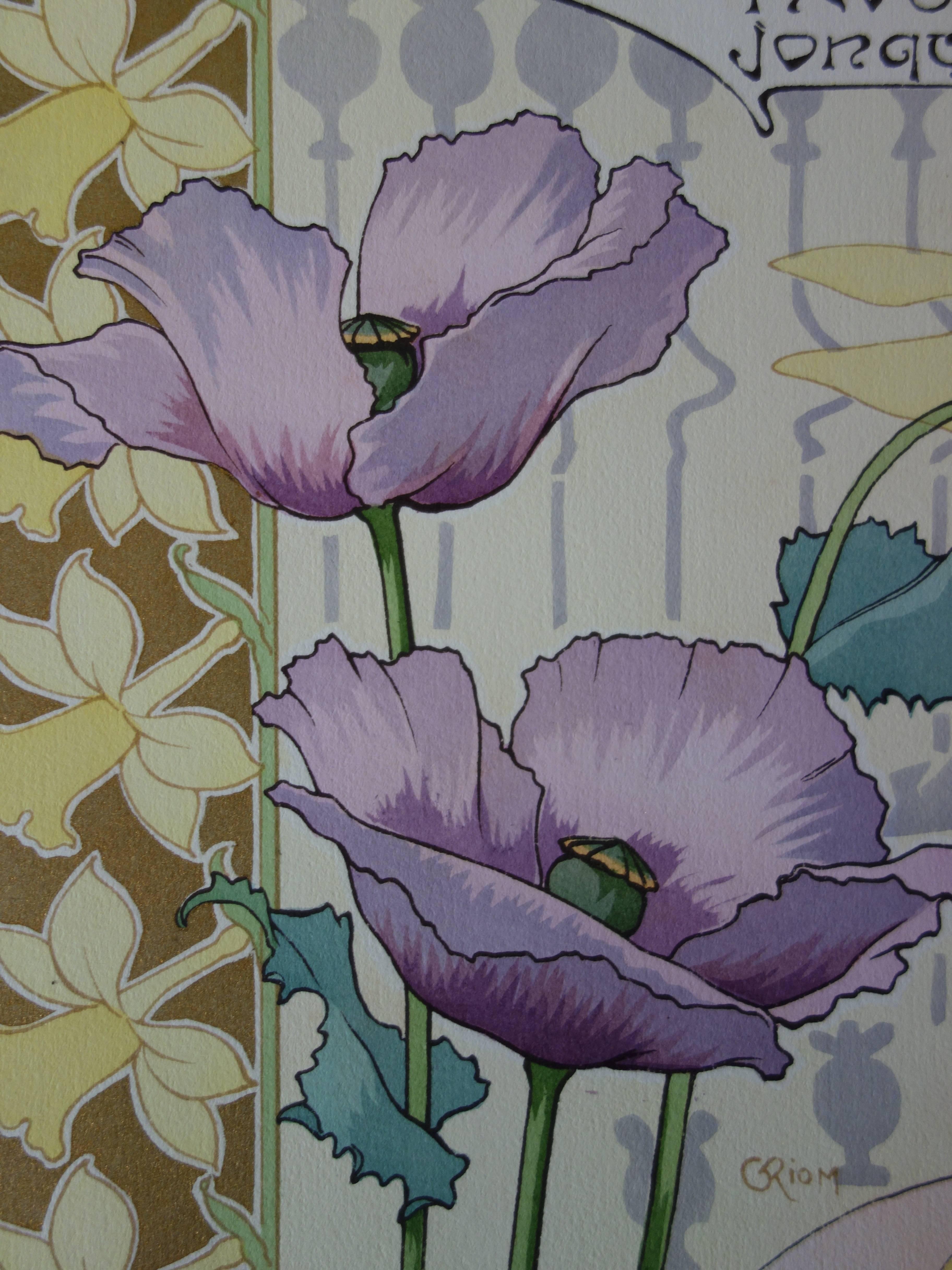 art nouveau poppies