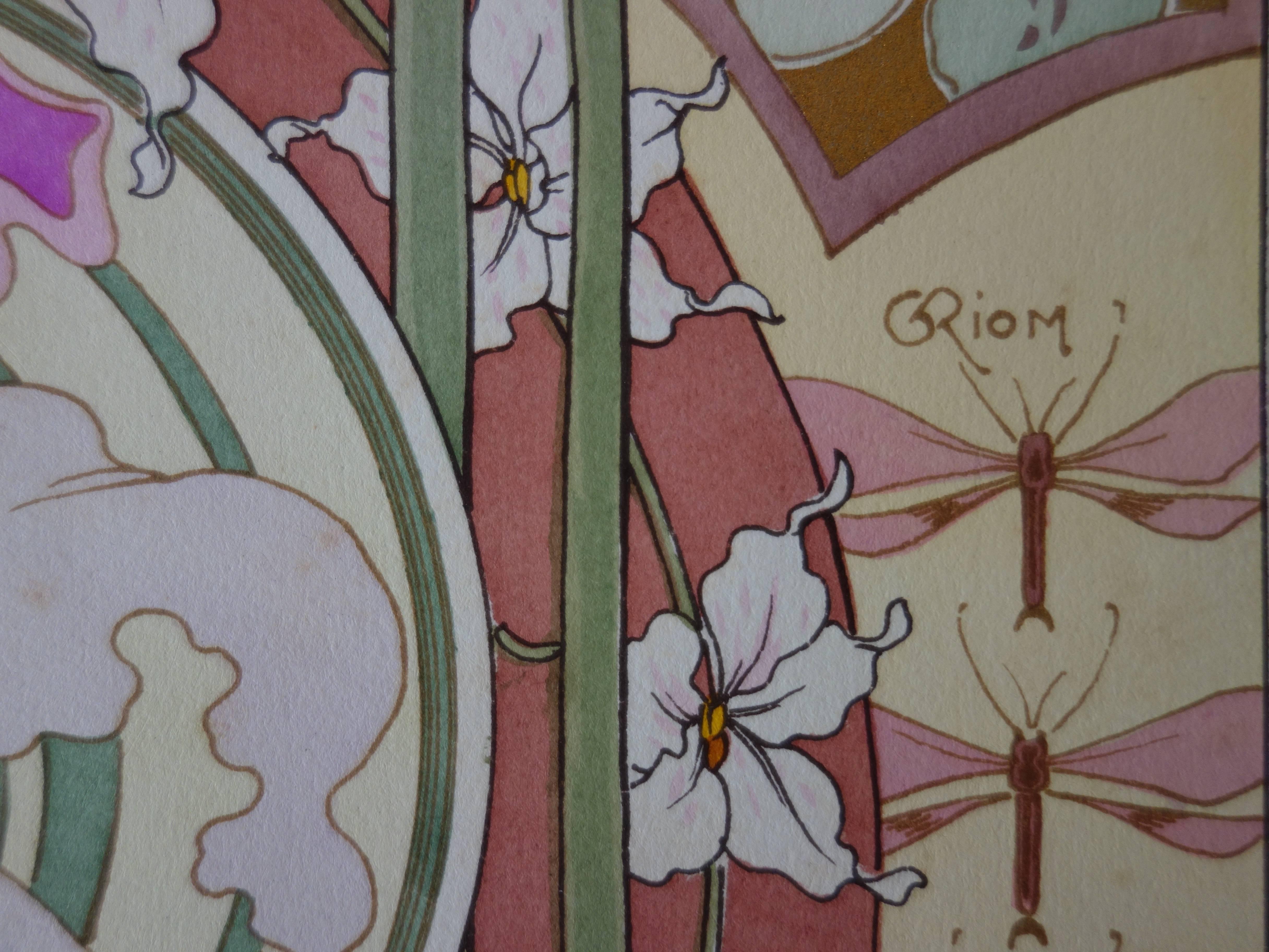 C RIOM : Orchids - Original Lithograph - Art Nouveau 1890s - Print by Unknown