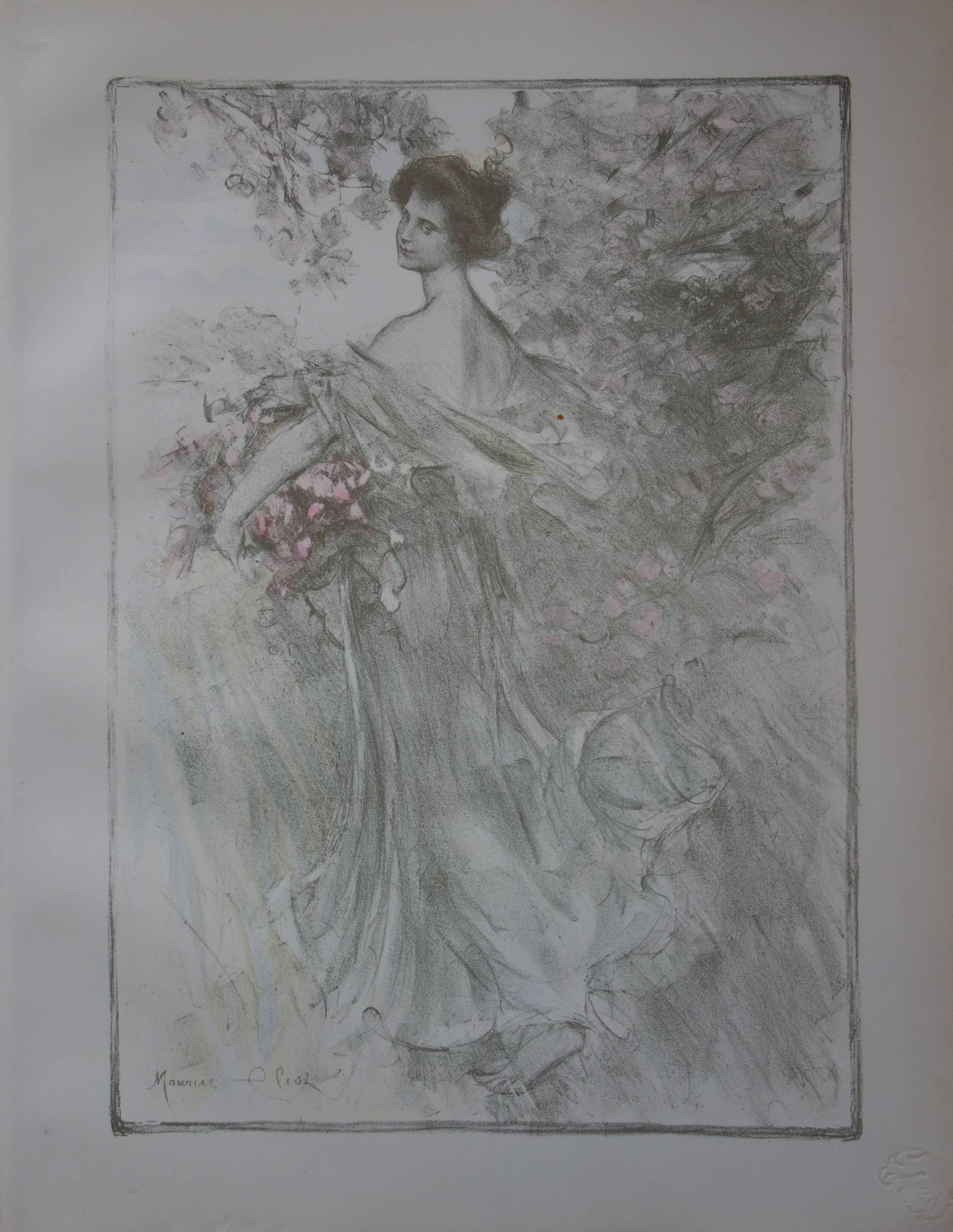 Maurice Eliot Figurative Print - Spring - Original lithograph - 1897
