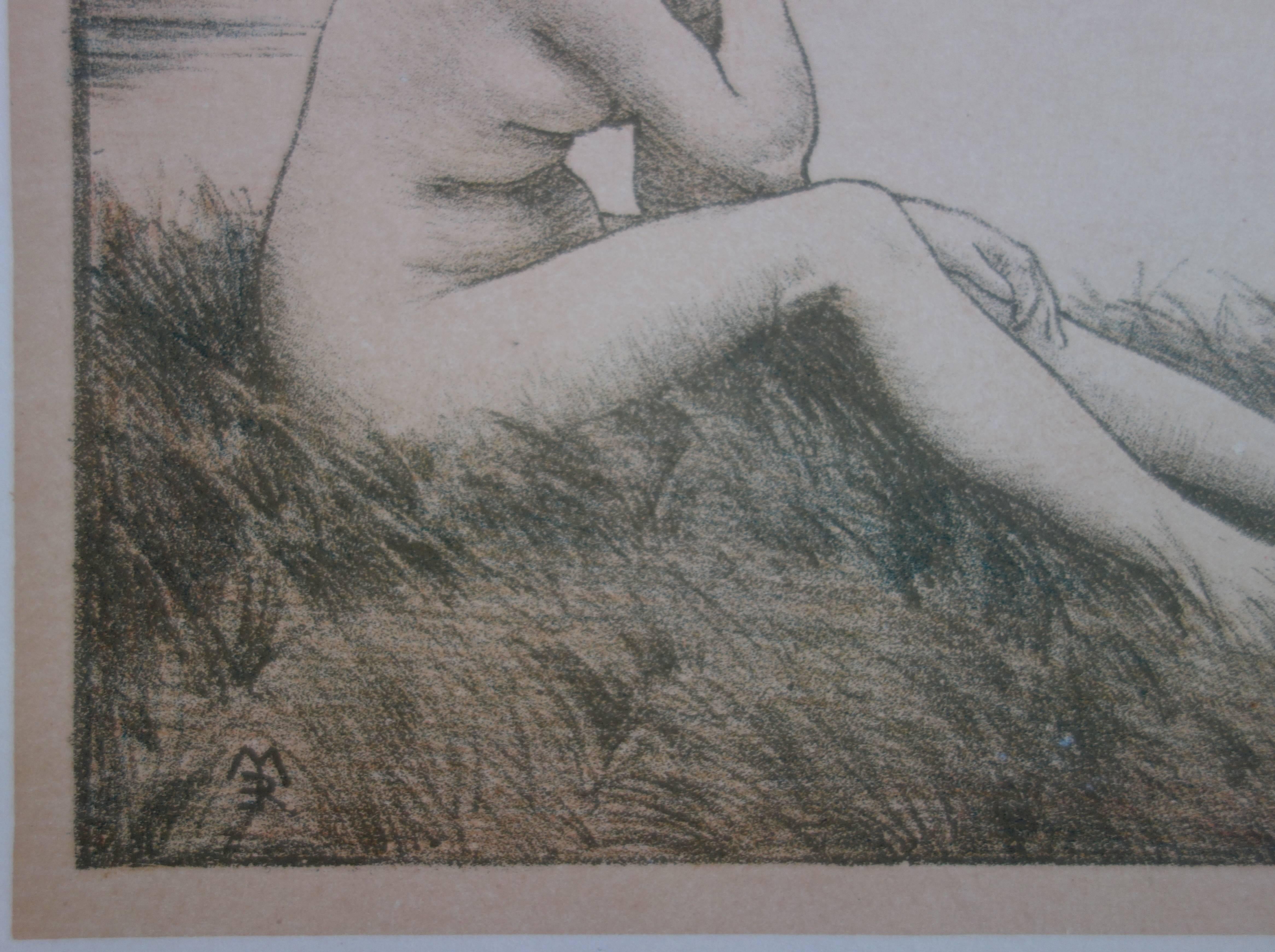 Autunno - Litografia originale - 1897 - Print di Émile-René Ménard