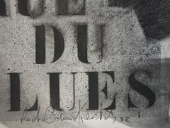 New Orleans, Street of Blues - Original Signed charcoal drawing - 1982