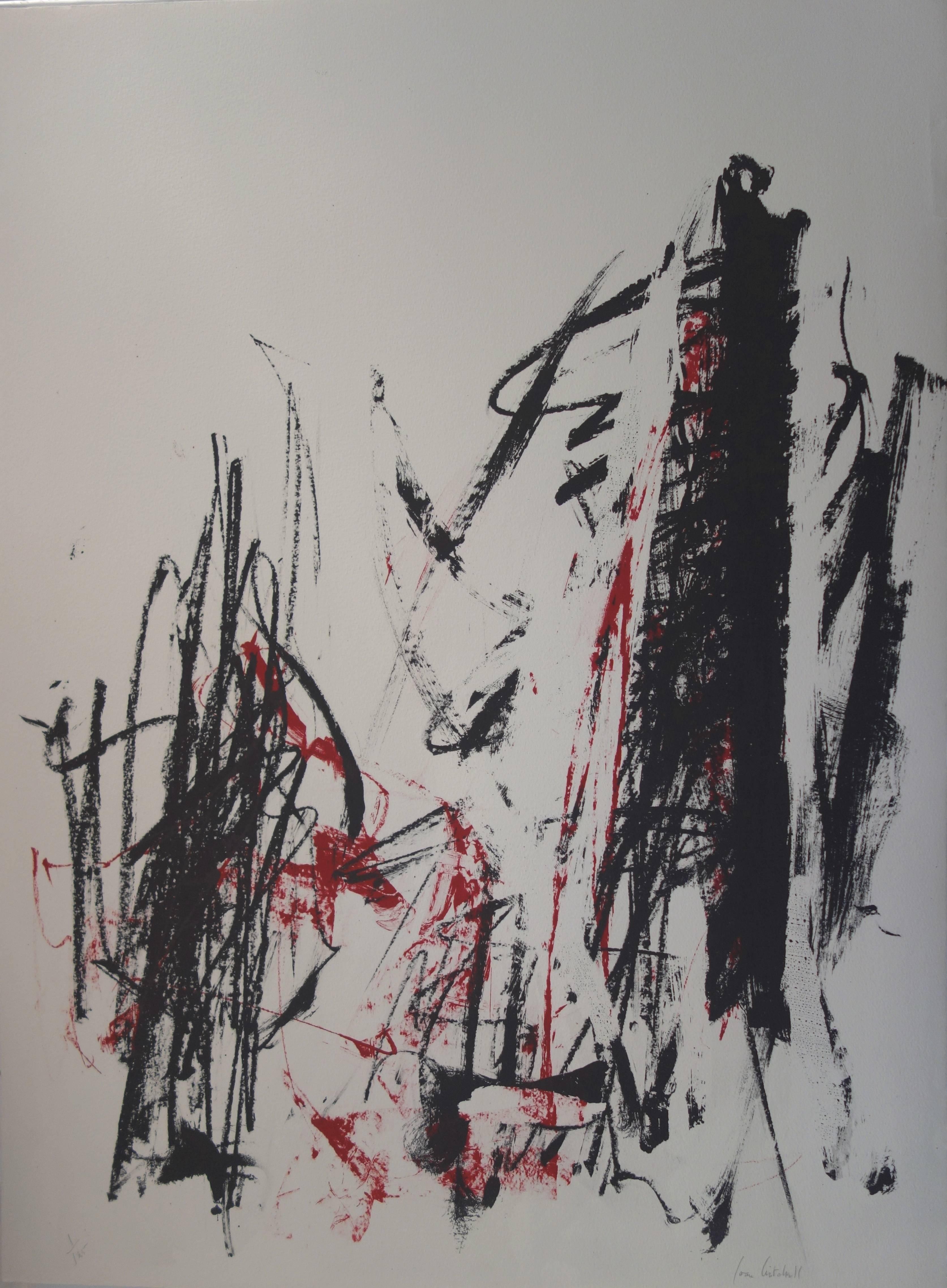 Joan Mitchell Abstract Print - Trees in Red - Original handsigned lithograph - Exceptional copy n°1/125