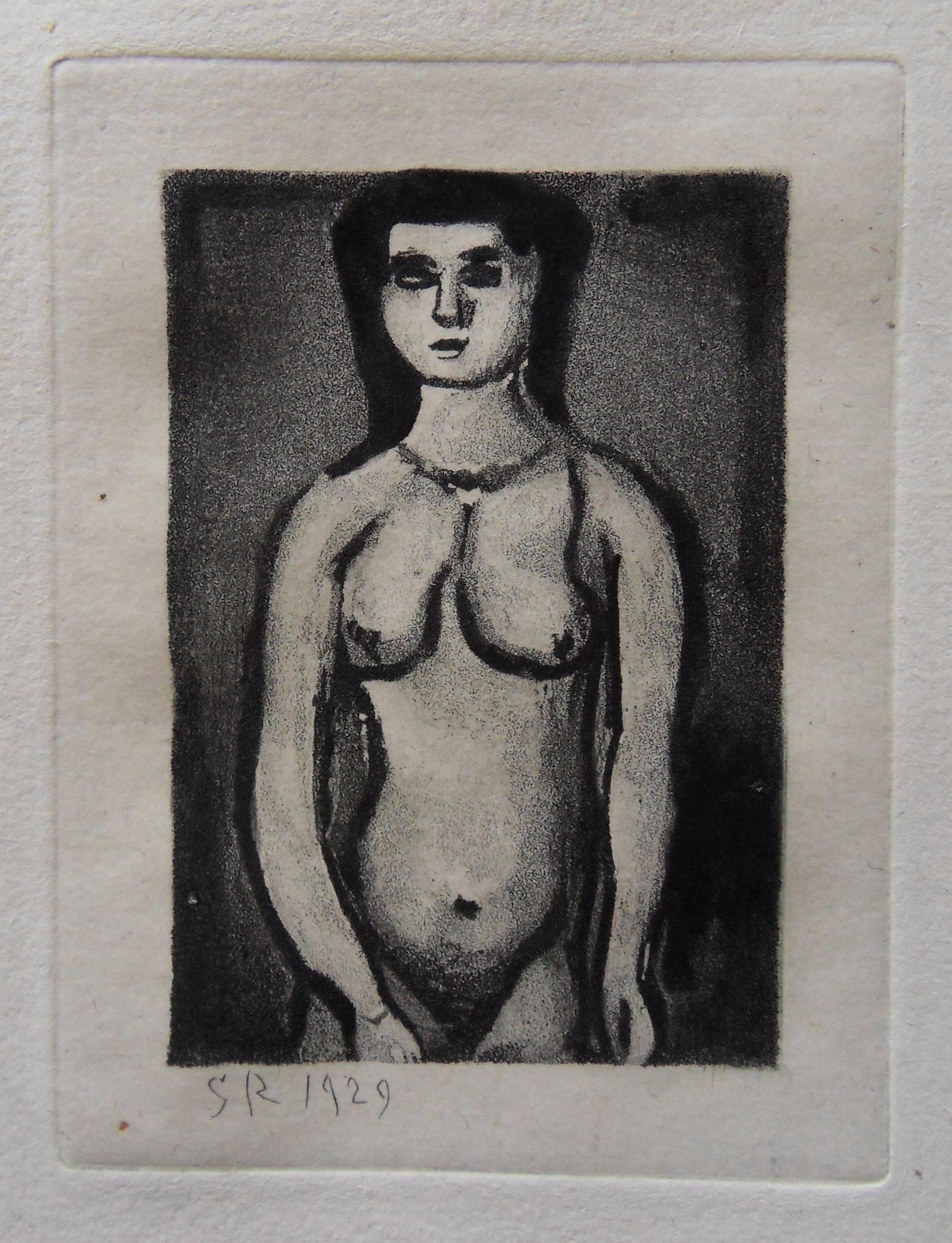 Georges Rouault Nude Print - Nude Woman - Original etching - 1929