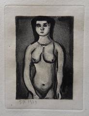 Nude Woman - Original etching - 1929