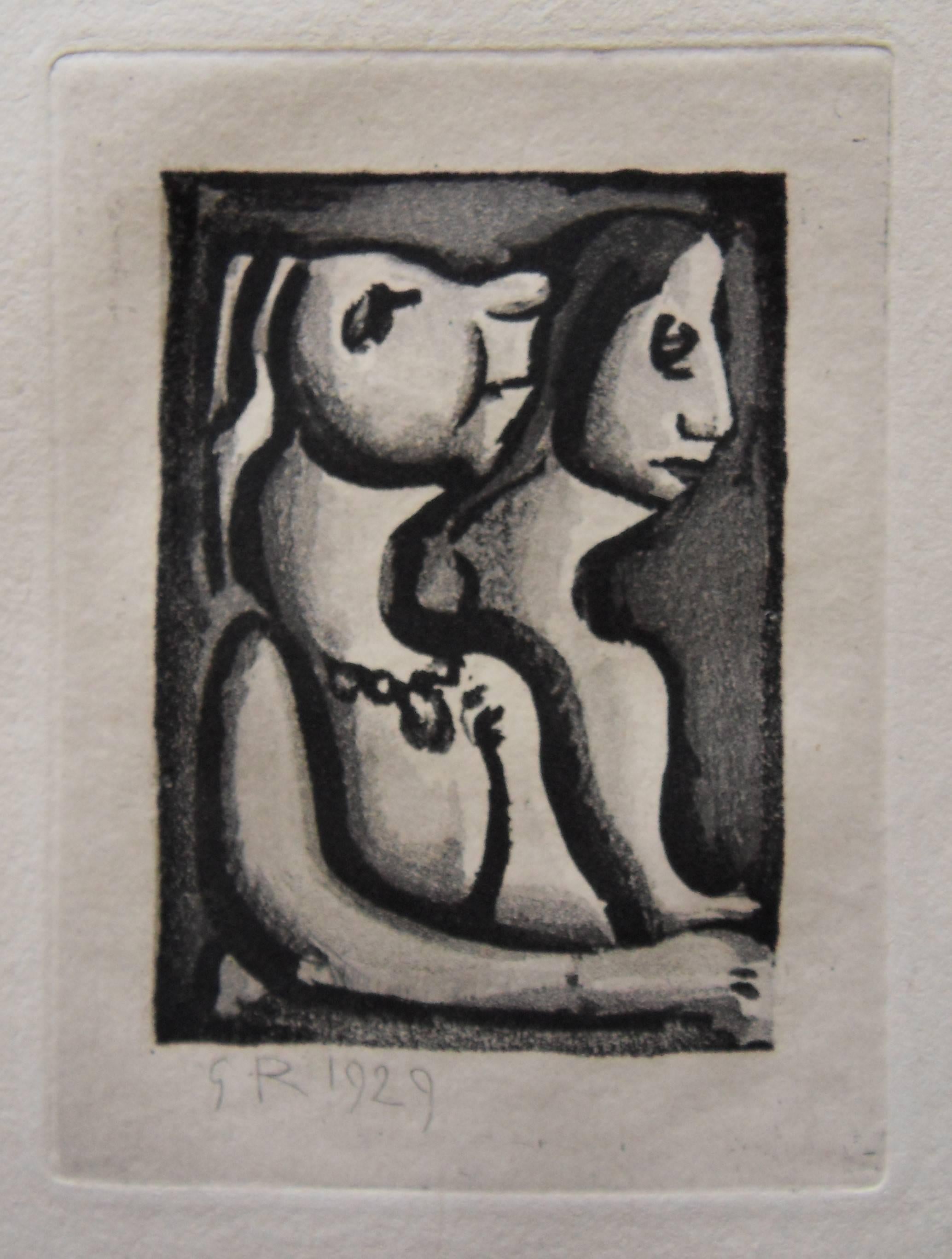 Georges Rouault Figurative Print - Two Women - Original etching - 1929