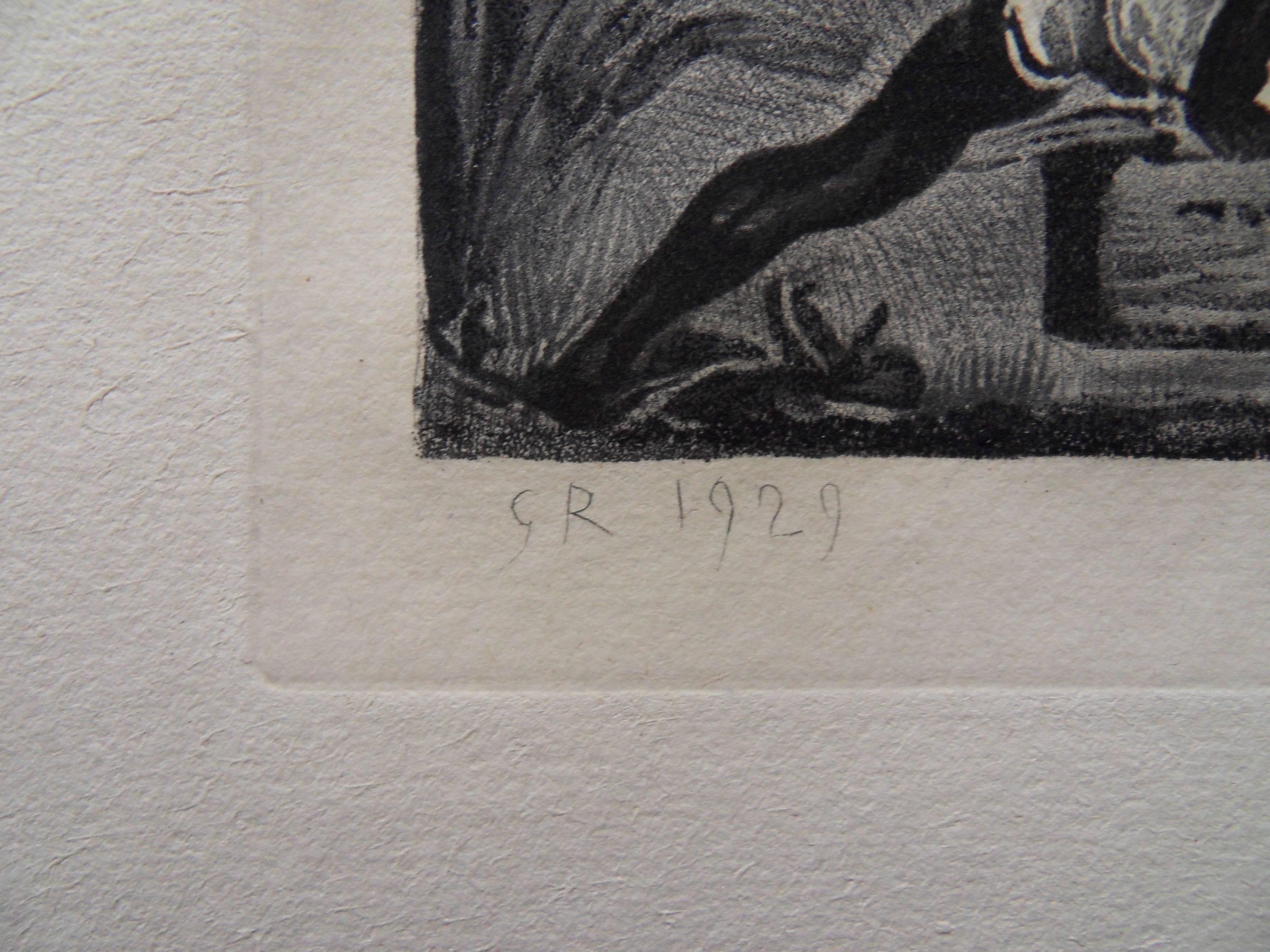 Walking Man - Original etching - 1929 - Print by Georges Rouault