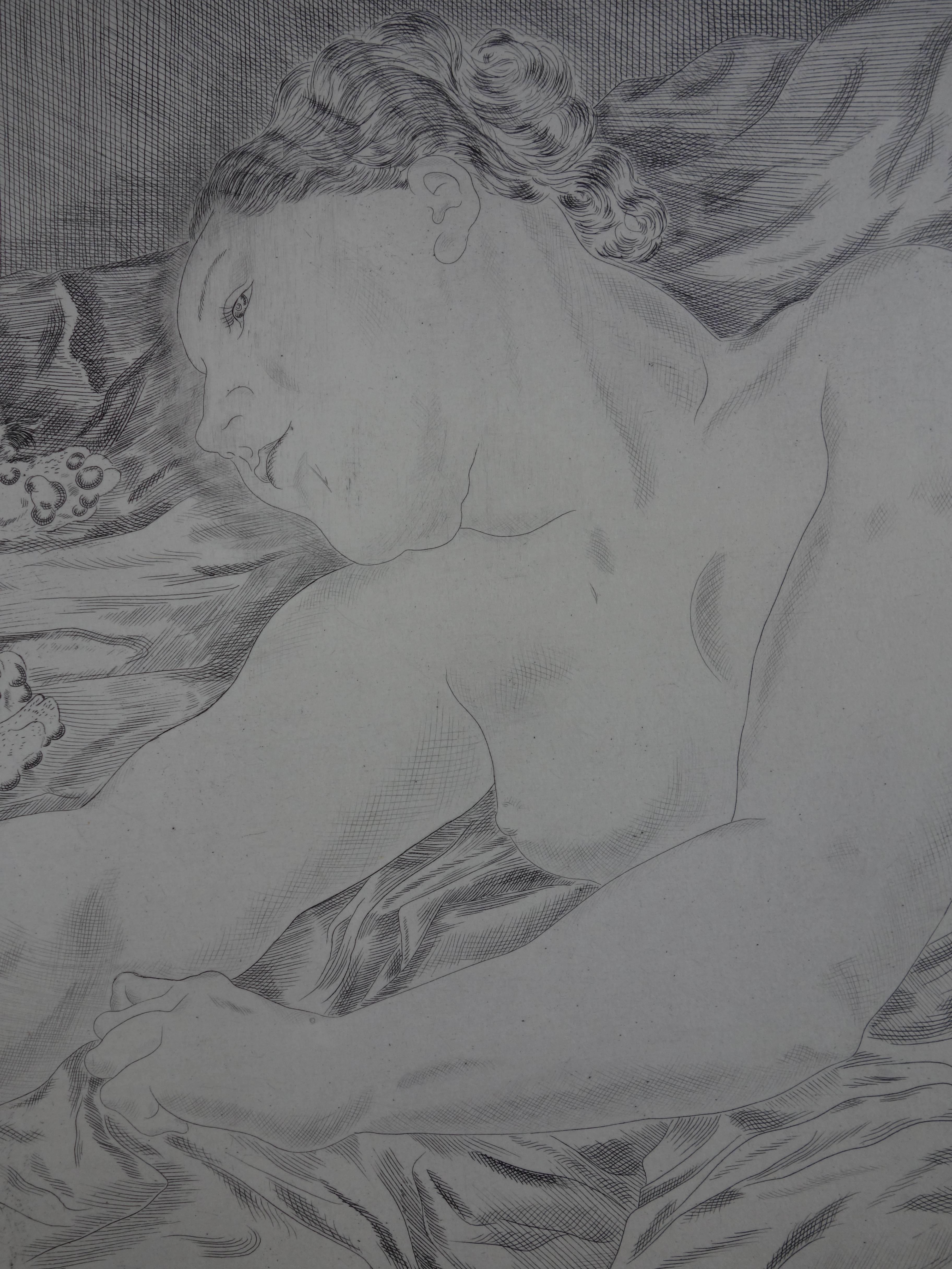 tsugouharu foujita woman and cat