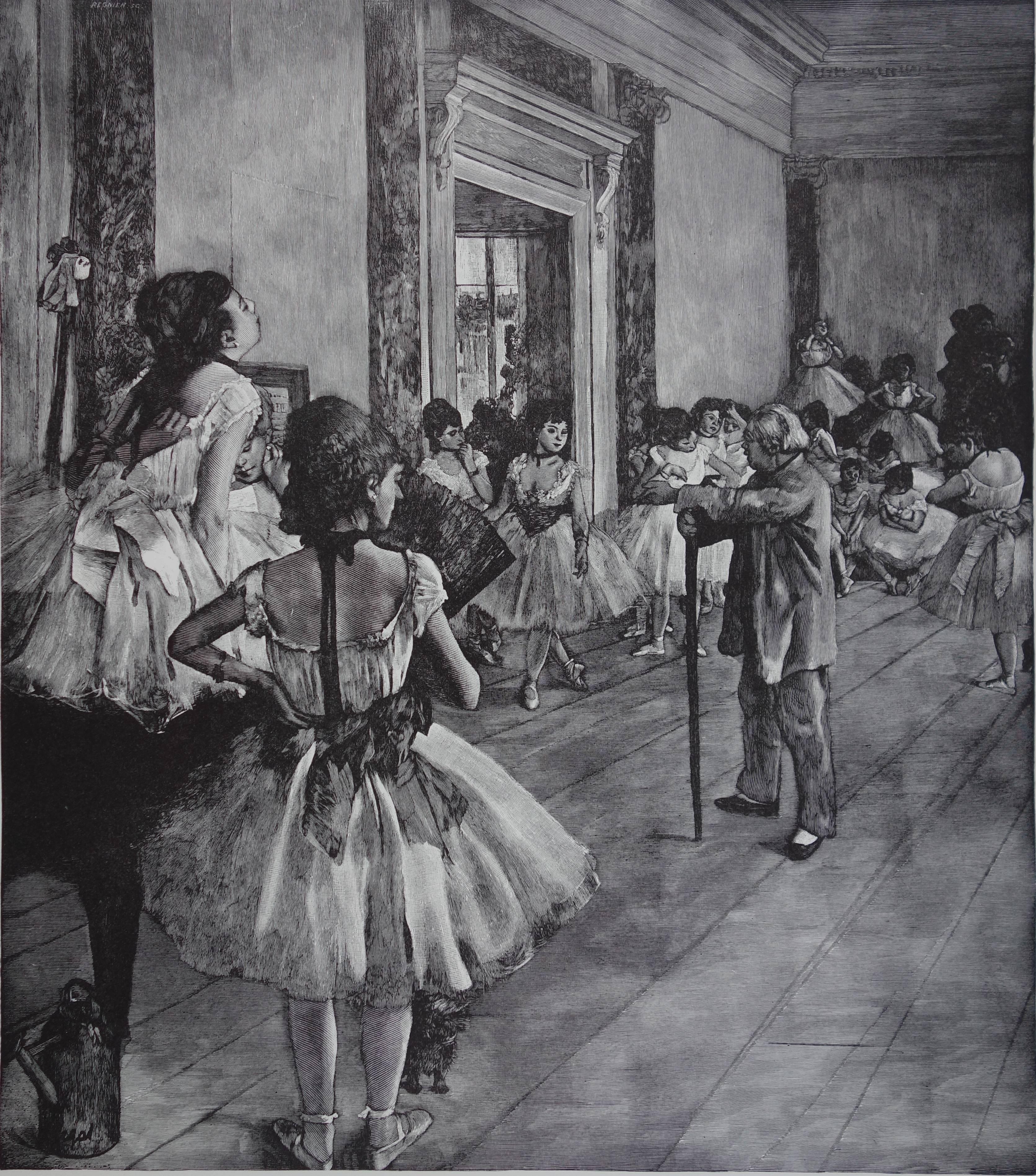 (after) Edgar Degas Interior Print - Dance class - Woodcut