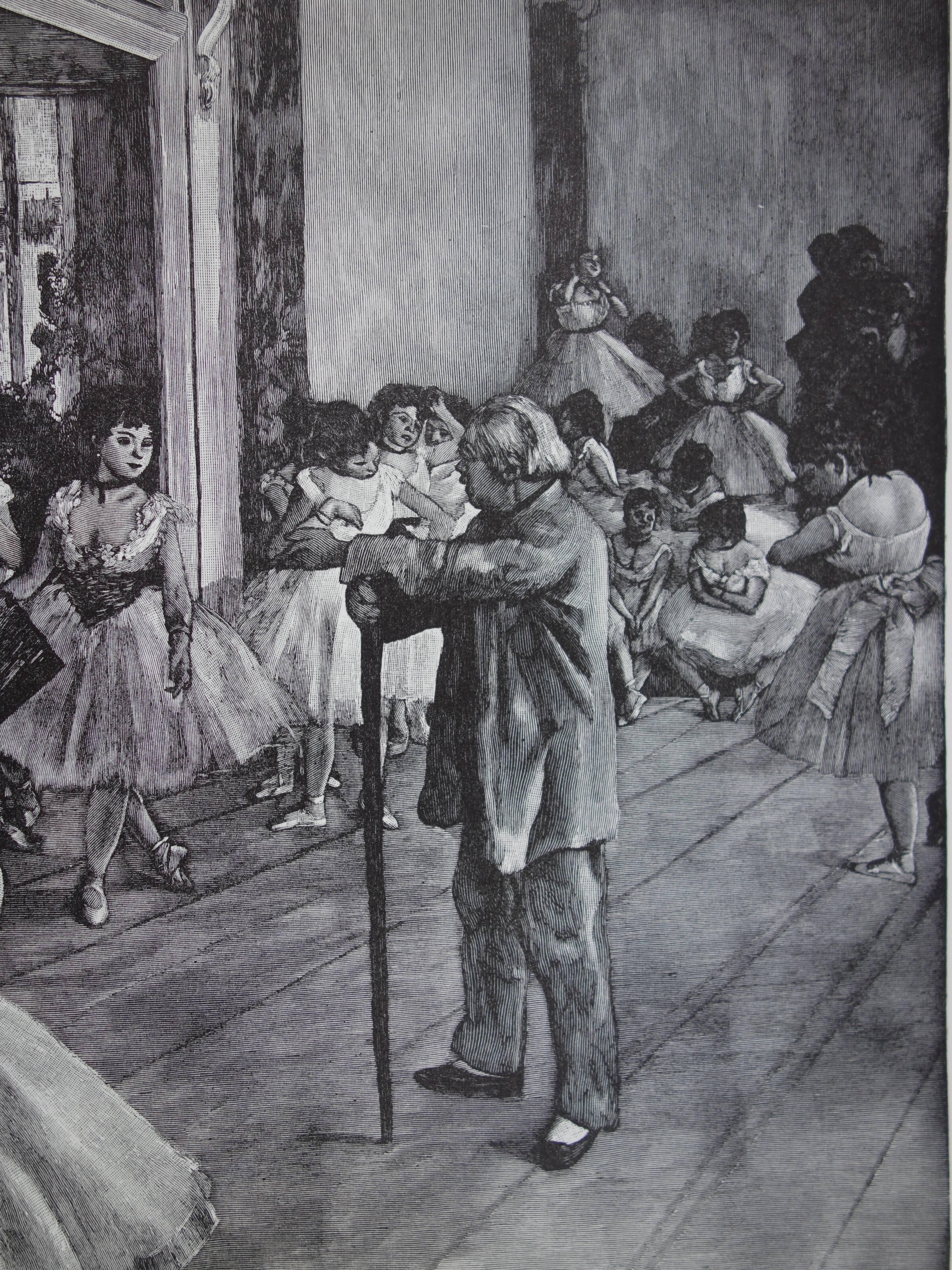 Dance class - Woodcut - Realist Print by (after) Edgar Degas