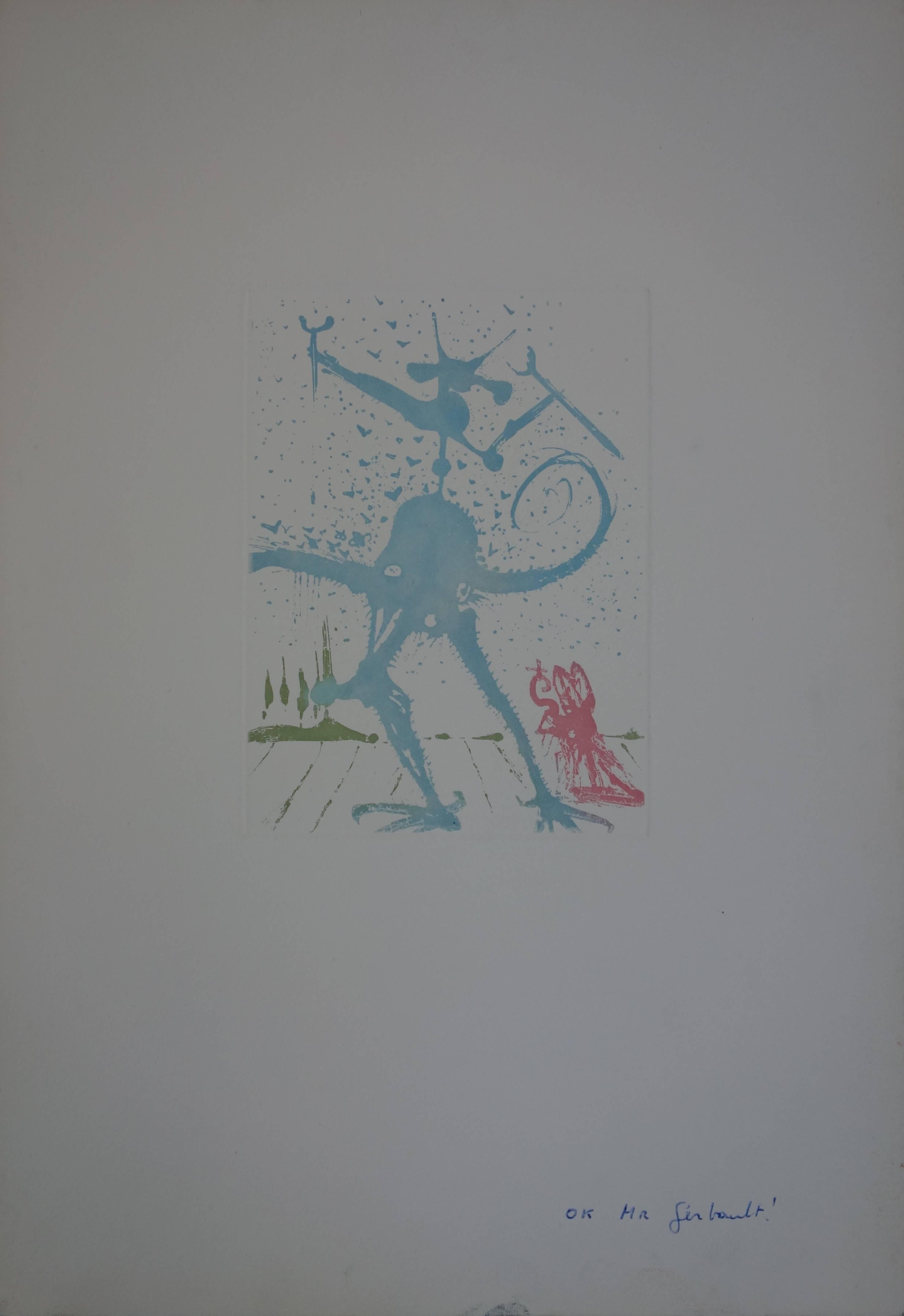 Salvador Dalí Figurative Print - Height Deadly Sins : Dalinean - Original etching and Aquatint - 1966