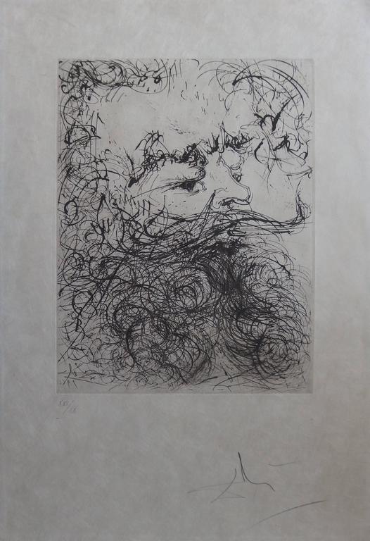 Salvador Dalí­ Jules Verne Original handsigned etching 1966, Print For Sale at 1stdibs