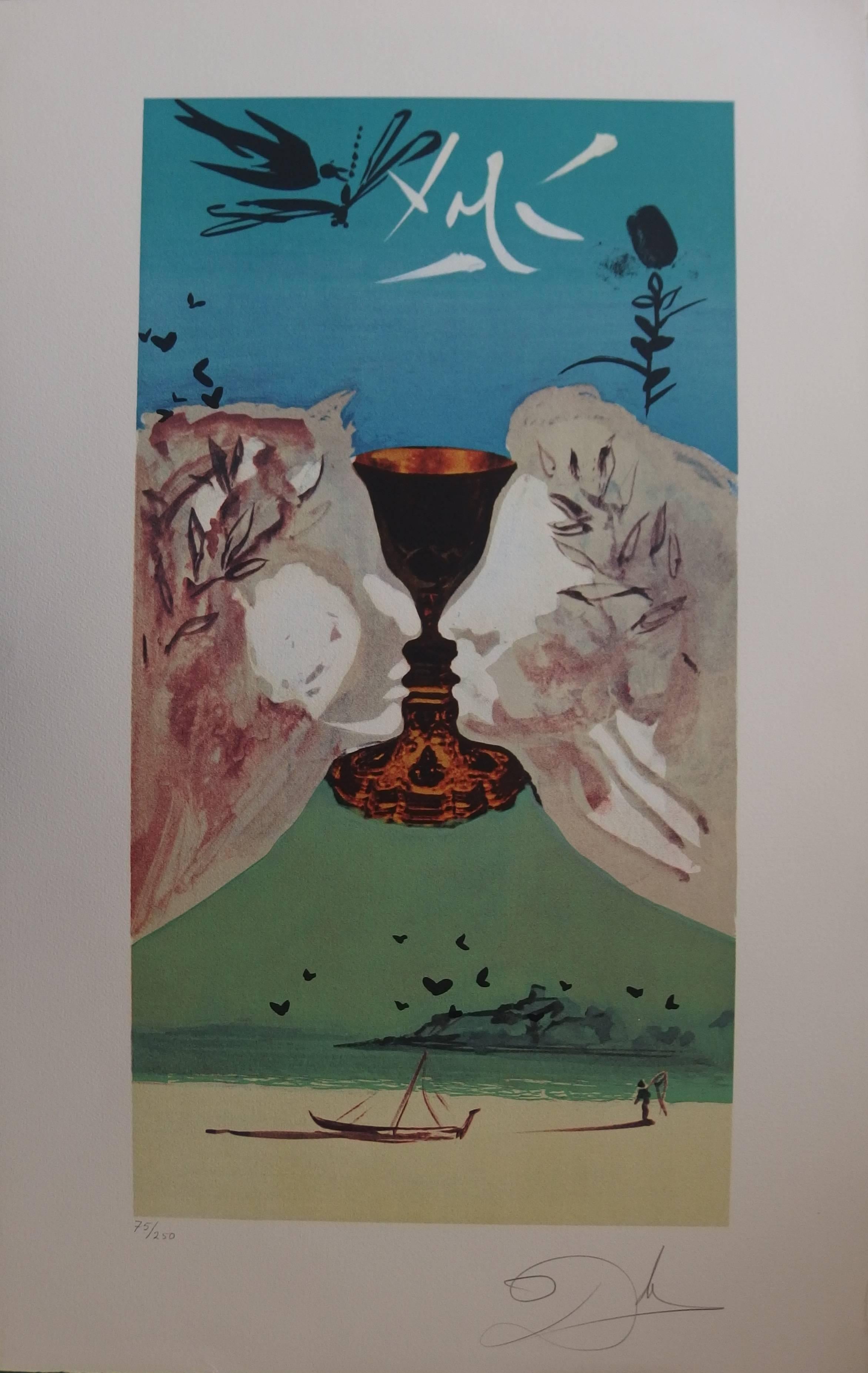 Salvador Dalí Figurative Print - Ace of cups - Lithograph - 1978