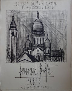 Sacre Coeur Church in Montmartre - Original etching - 1956