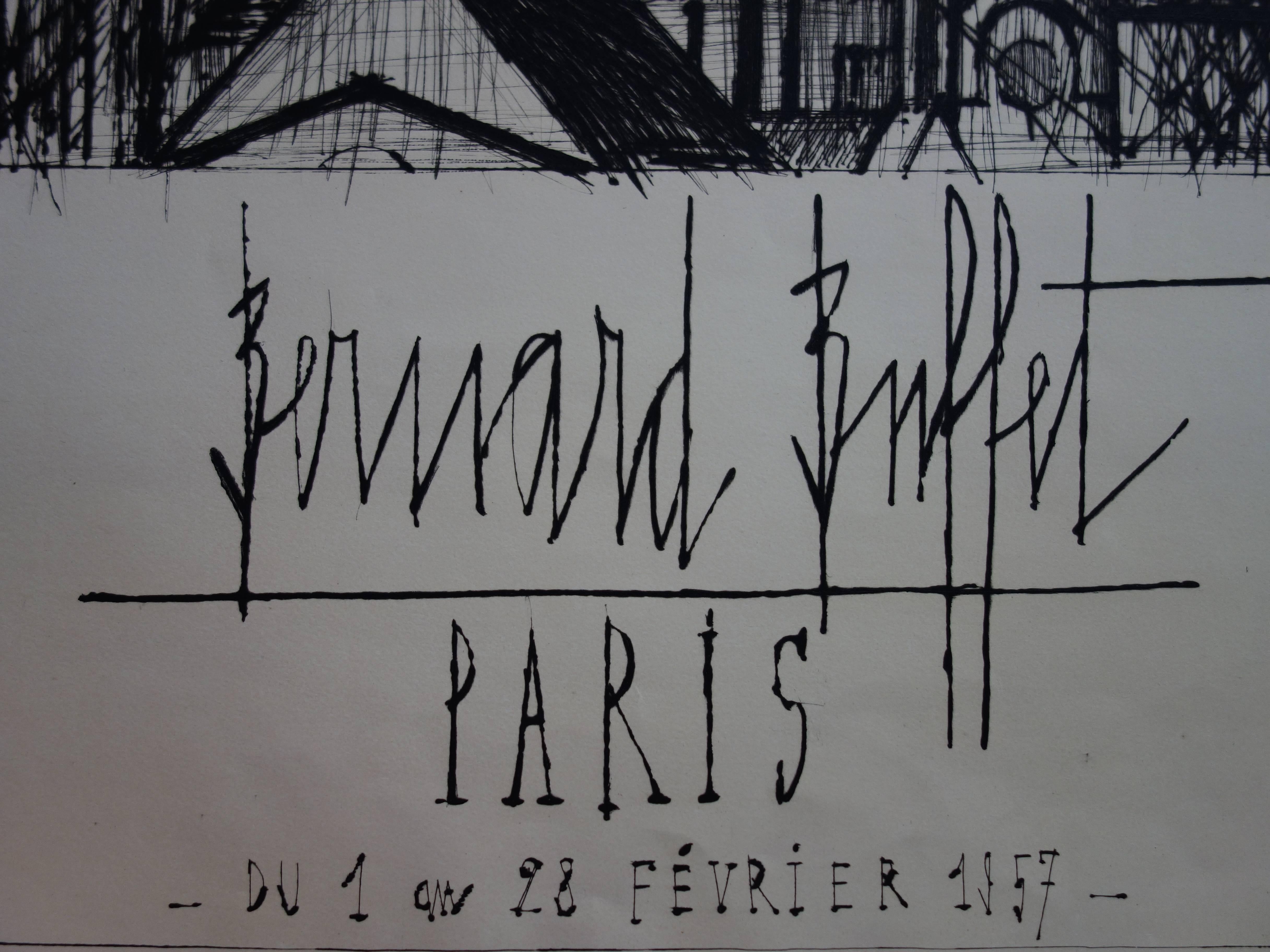 Sacre Coeur Church in Montmartre - Original etching - 1956 - Print by Bernard Buffet