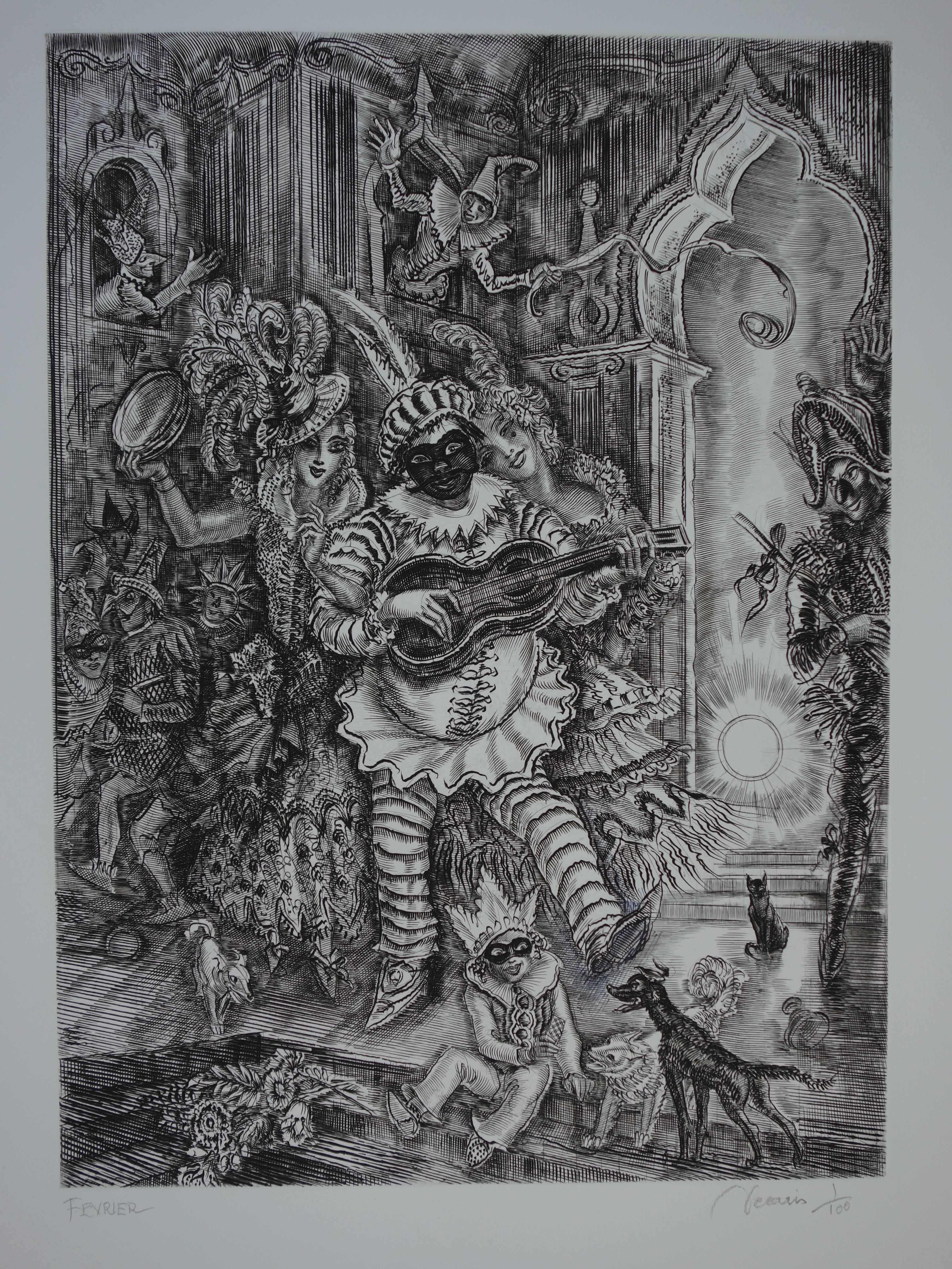 February : Carnival time - Original handsigned etching - Exceptional n° 1/100