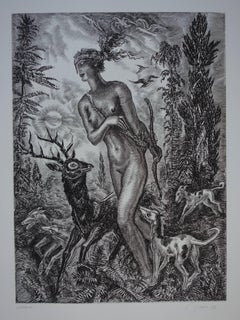 October : Diane the Huntress - Original handsigned etching - Exceptional n°1/100