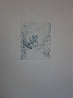 Man kissing a shoe - Original etching - 1969