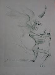 Vintage Flying Demon - Original etching - 1969