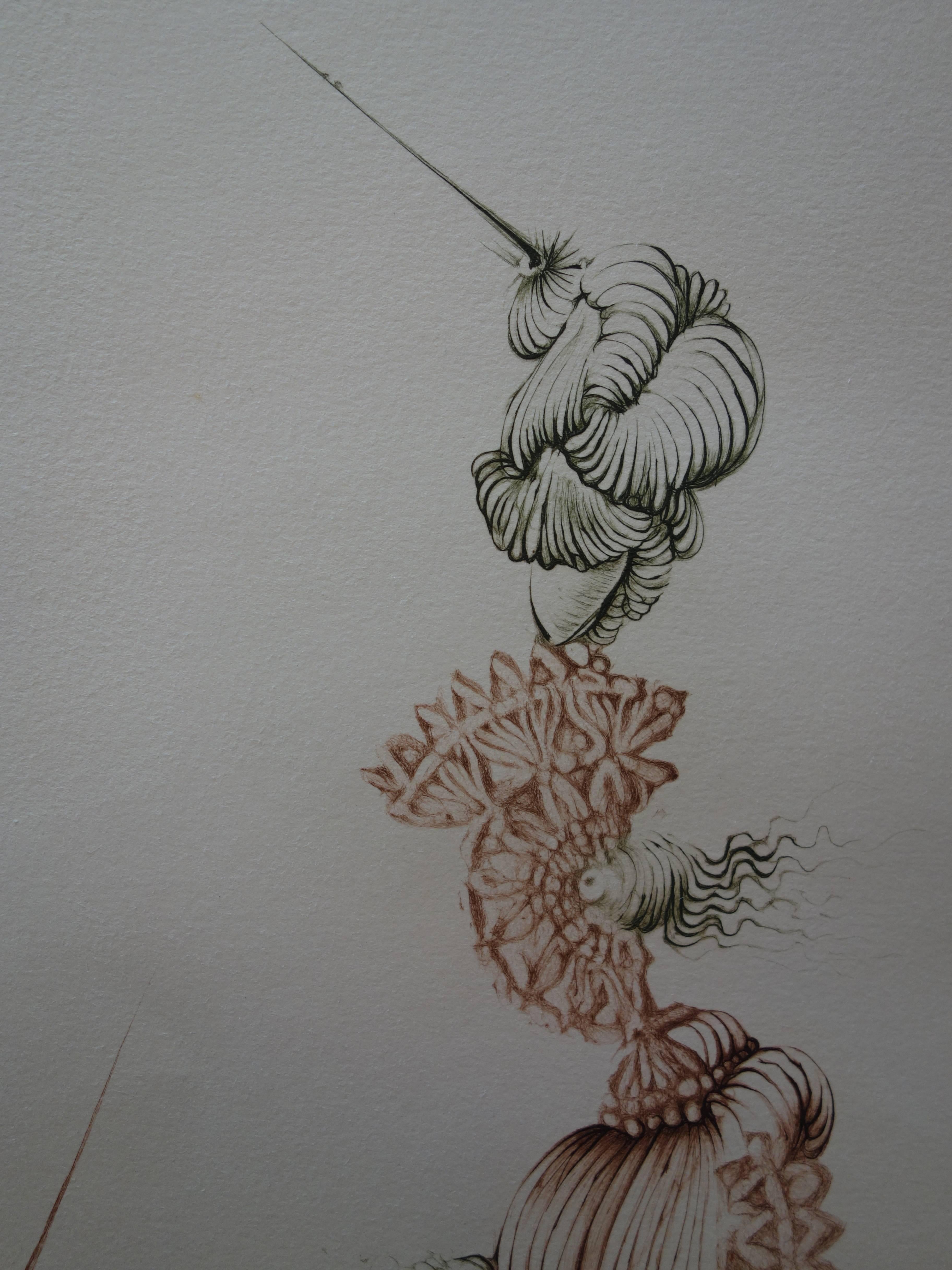 Unicorn Woman - Original handsigned etching - 150ex For Sale 1