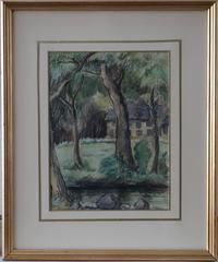 The House Near the River - Original watercolor painting - Signed