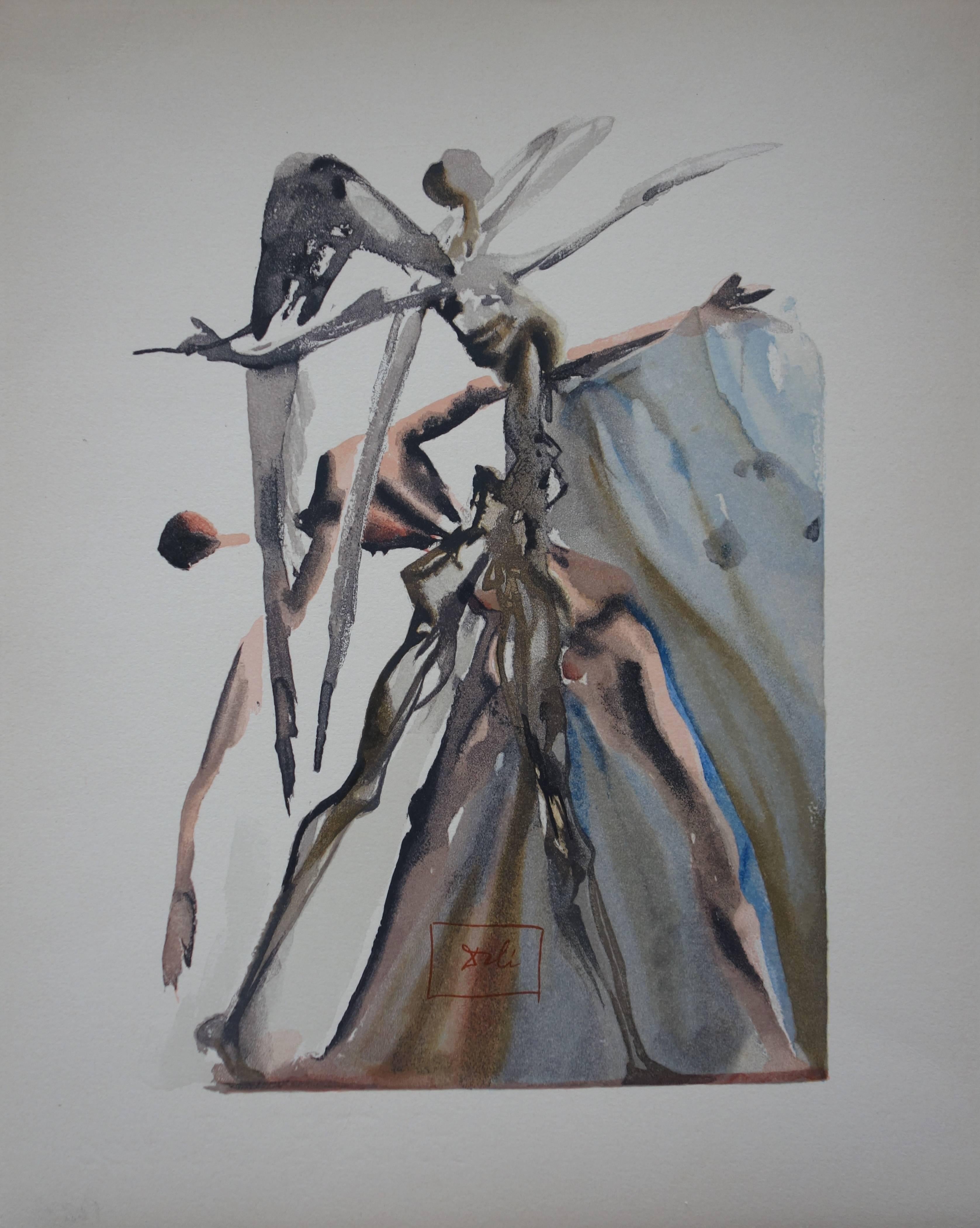 Salvador Dalí Figurative Print - Purgatory 4 : The Negligent - Woodcut - 1963