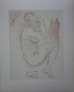 Purgatorio 19 - Sueño de Dante - xilografía - 1963