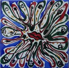 Thousand Eyes for a Lip Kiss - Original ceramic tile - 1954