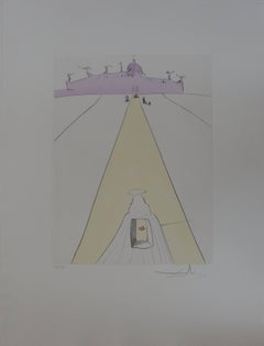 God, Time, Space, and the Pope - orignal etching - signed - 1974