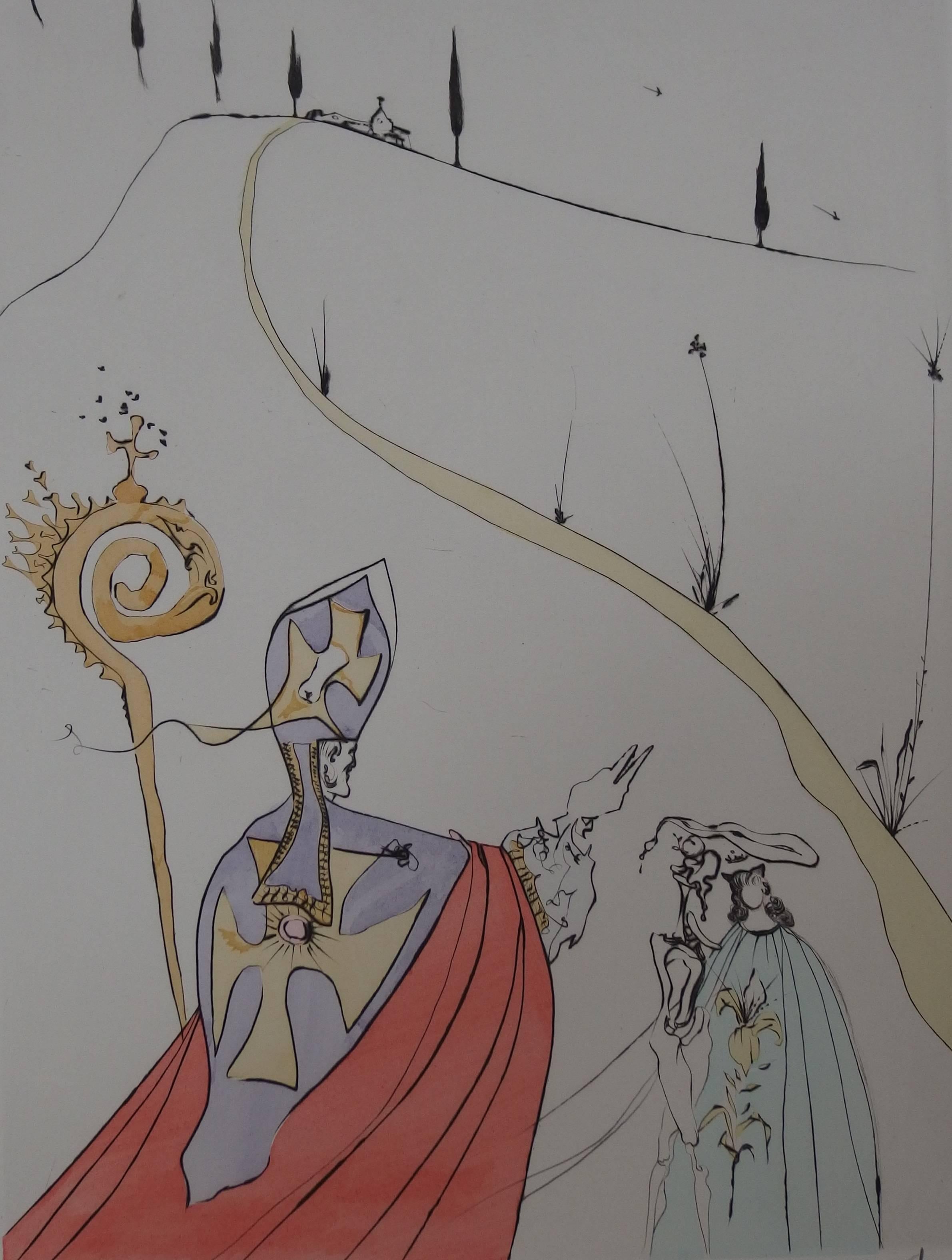 The Divine Love of Gala - orignal etching - signiert - 1974 (Surrealismus), Print, von Salvador Dalí