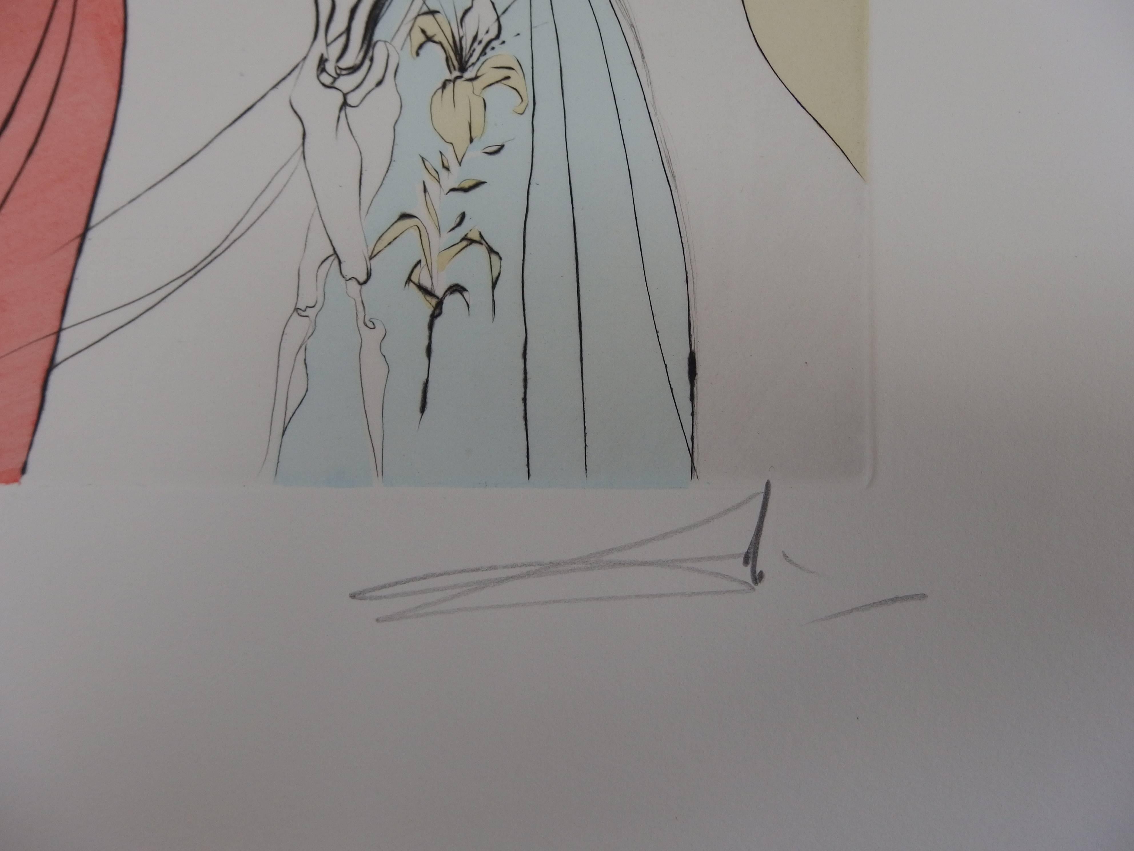 The Divine Love of Gala - orignal etching - signiert - 1974 – Print von Salvador Dalí
