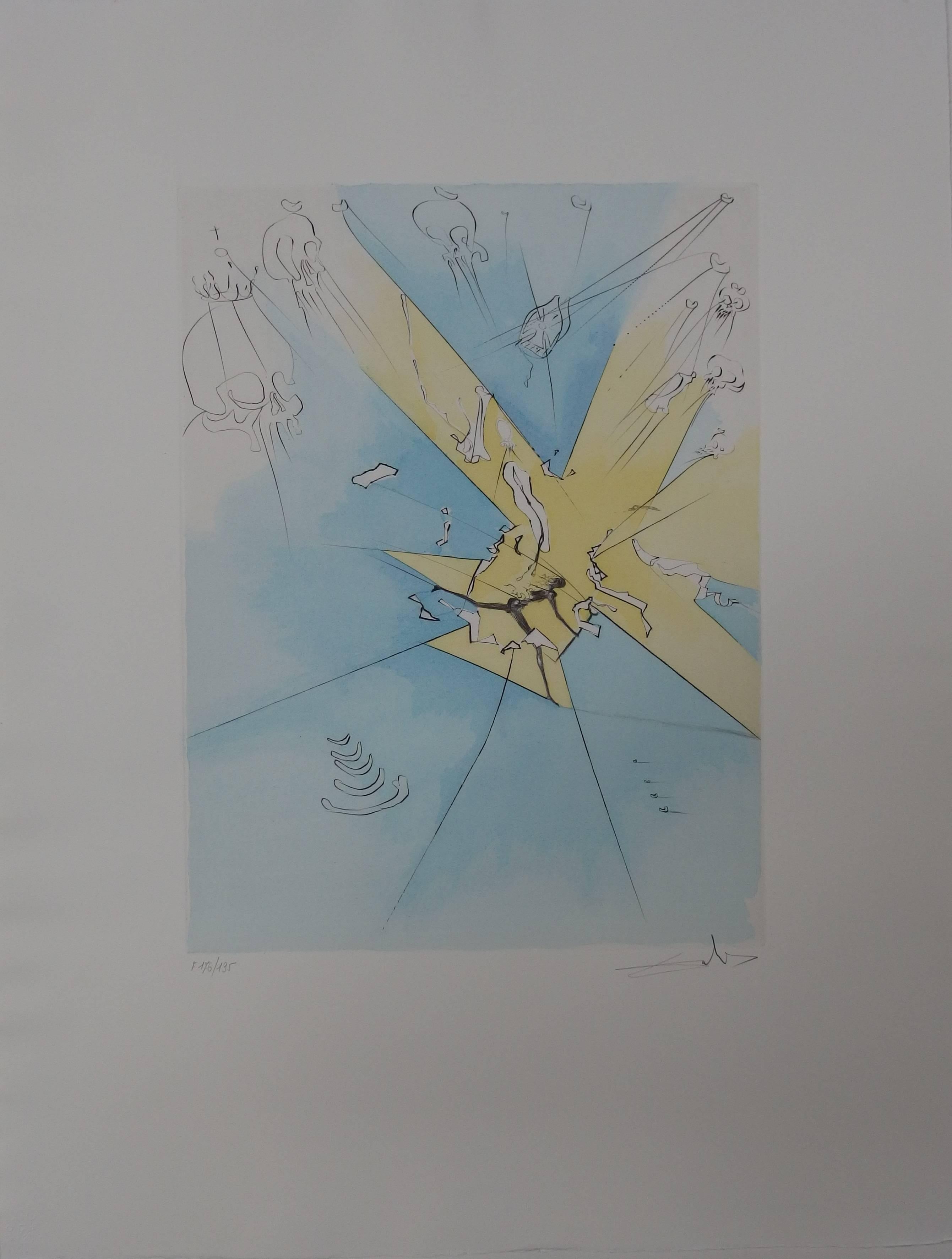 A Shattering Entrance upon the American Stage - orignal etching - signed - 1974