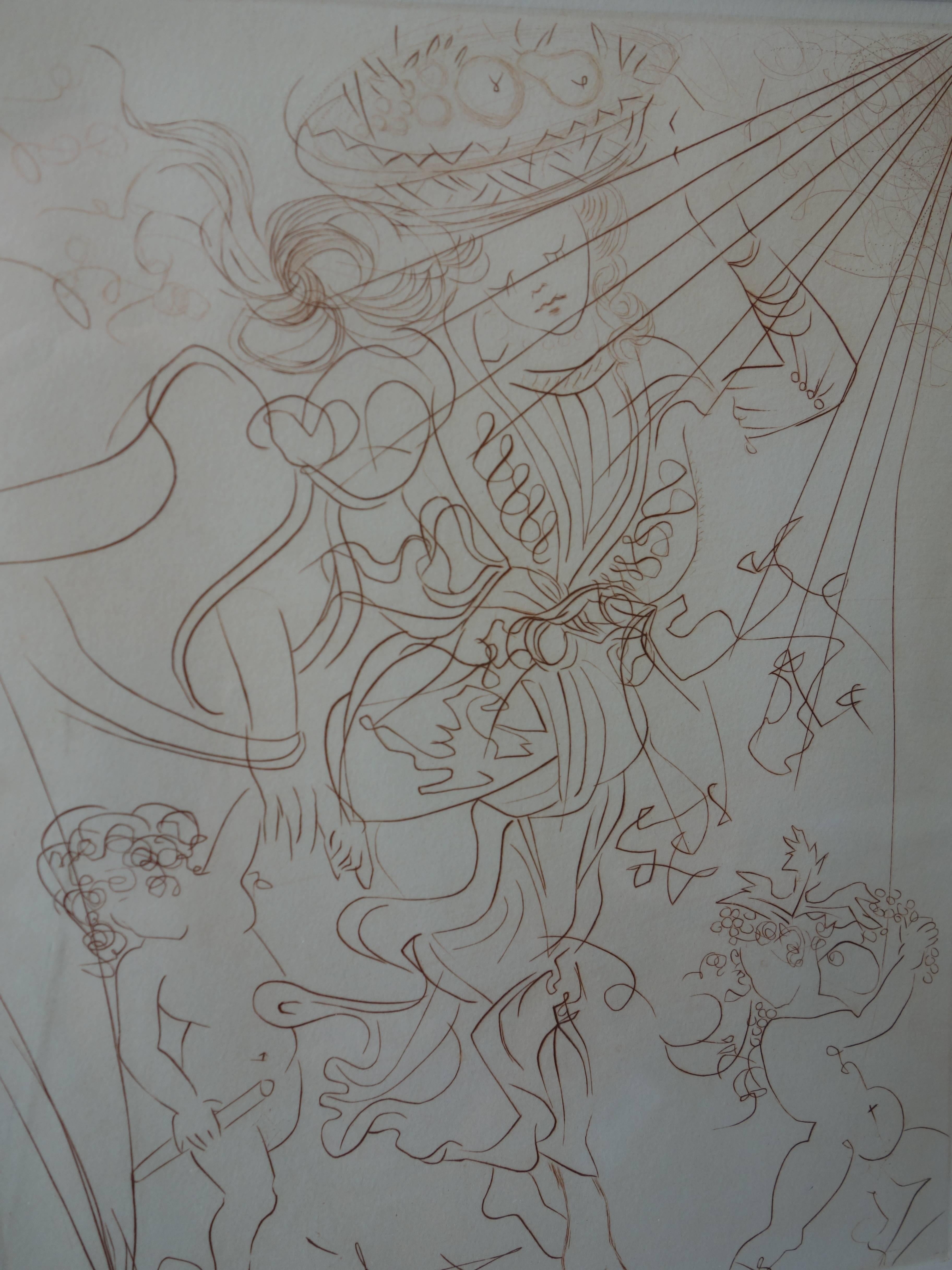 Autumn - Original etching - 1970 - Gray Figurative Print by Salvador Dalí