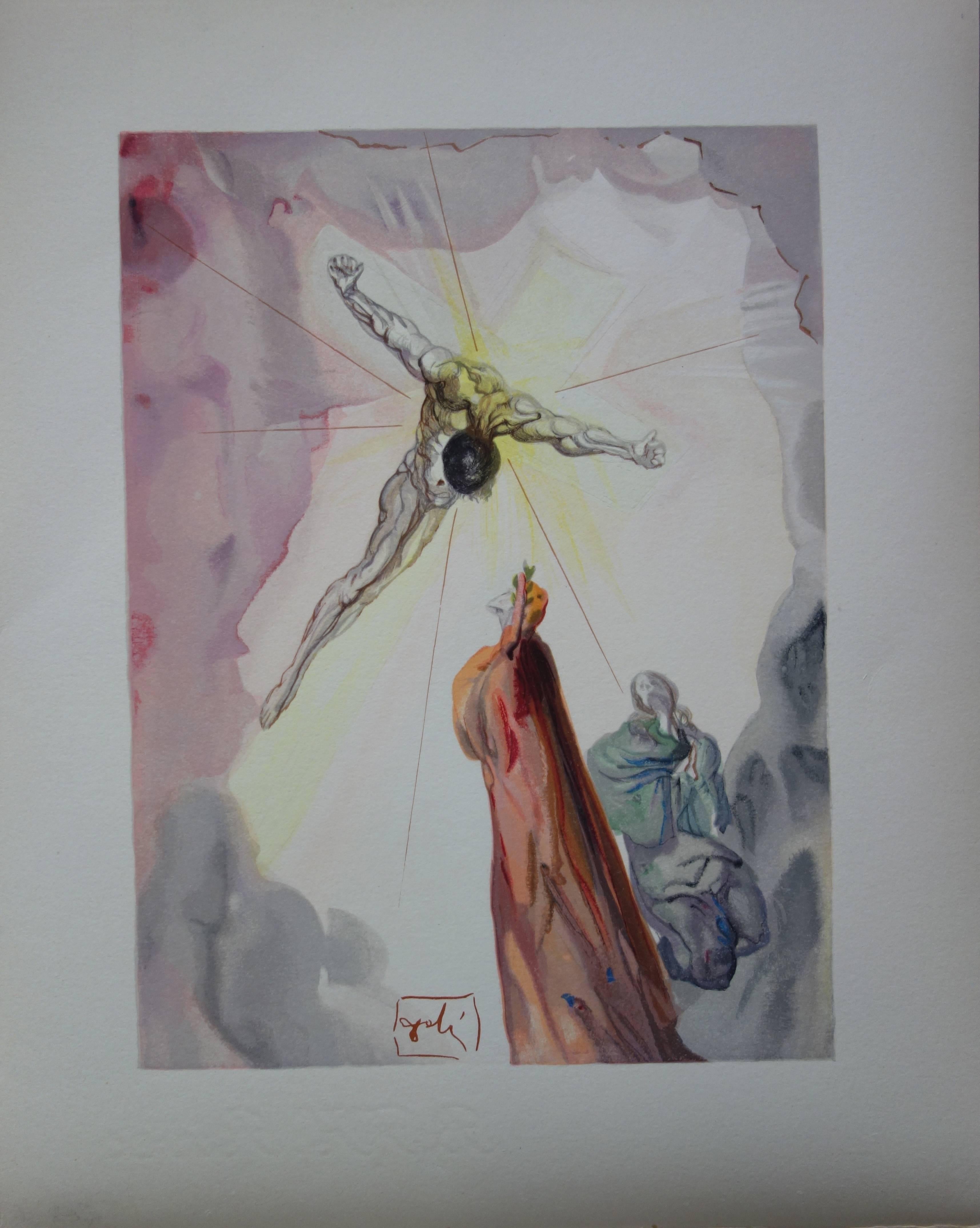 Salvador Dalí Figurative Print - Heaven 14 - The Apparition of Christ - Original woodcut - 1963