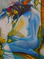 Woman with Tall Hat - Original handsigned lithograph - 199ex