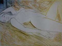 Reclining Nude - Original handsigned etching - 50ex