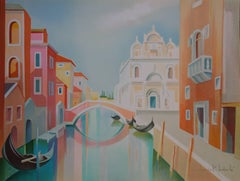 Vintage Gondola in Venice - Original handsigned lithograph - 275ex