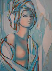 Nude with Blue Turban - Original handsigned lithograph - 199ex