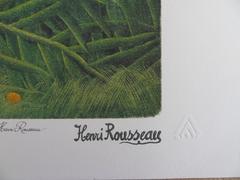 Lucha entre un tigre y un búfalo - Litografía - 300ex