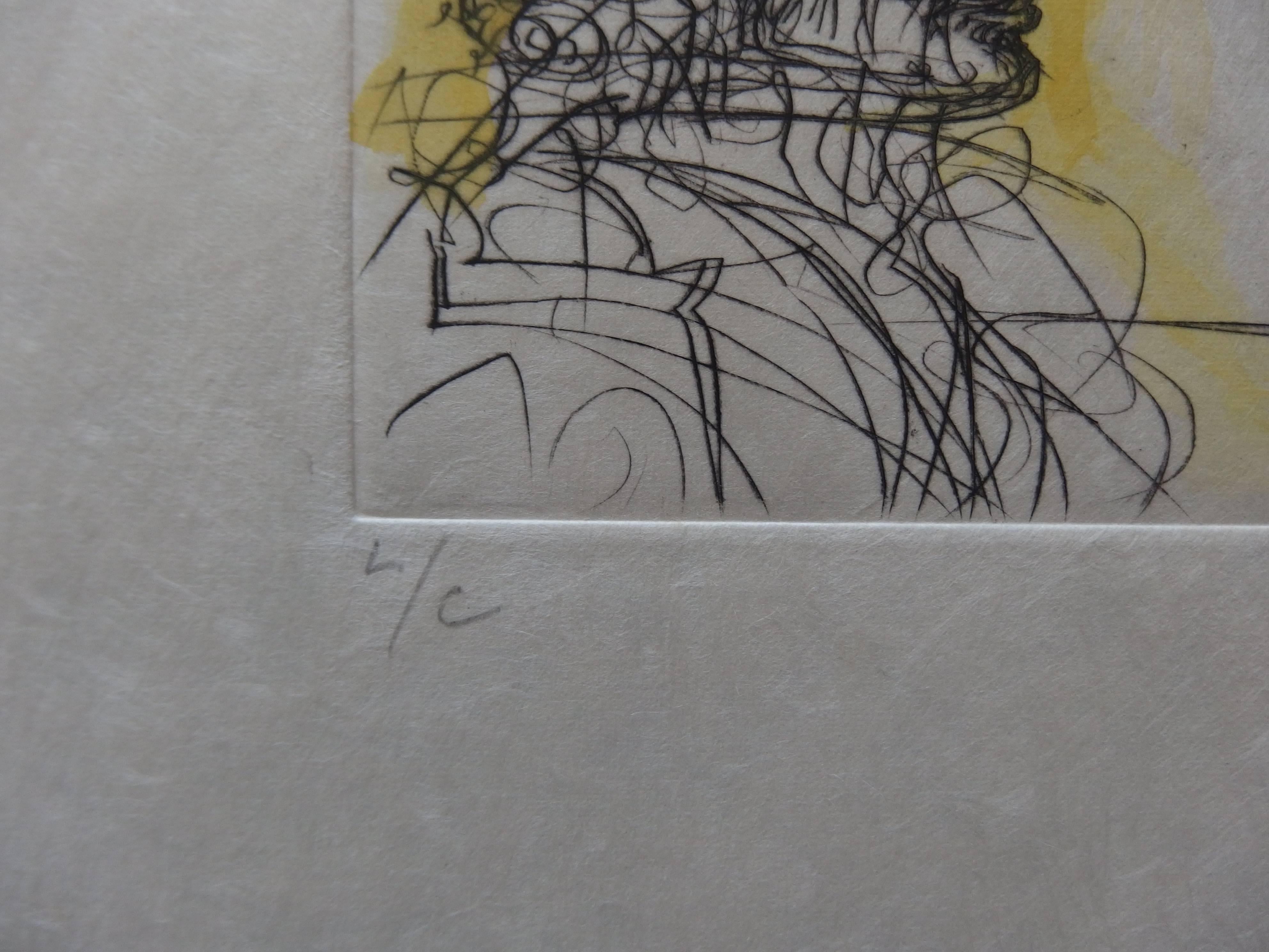 La Place Furstenberg - Original signed etching - 100ex - Surrealist Print by Salvador Dalí