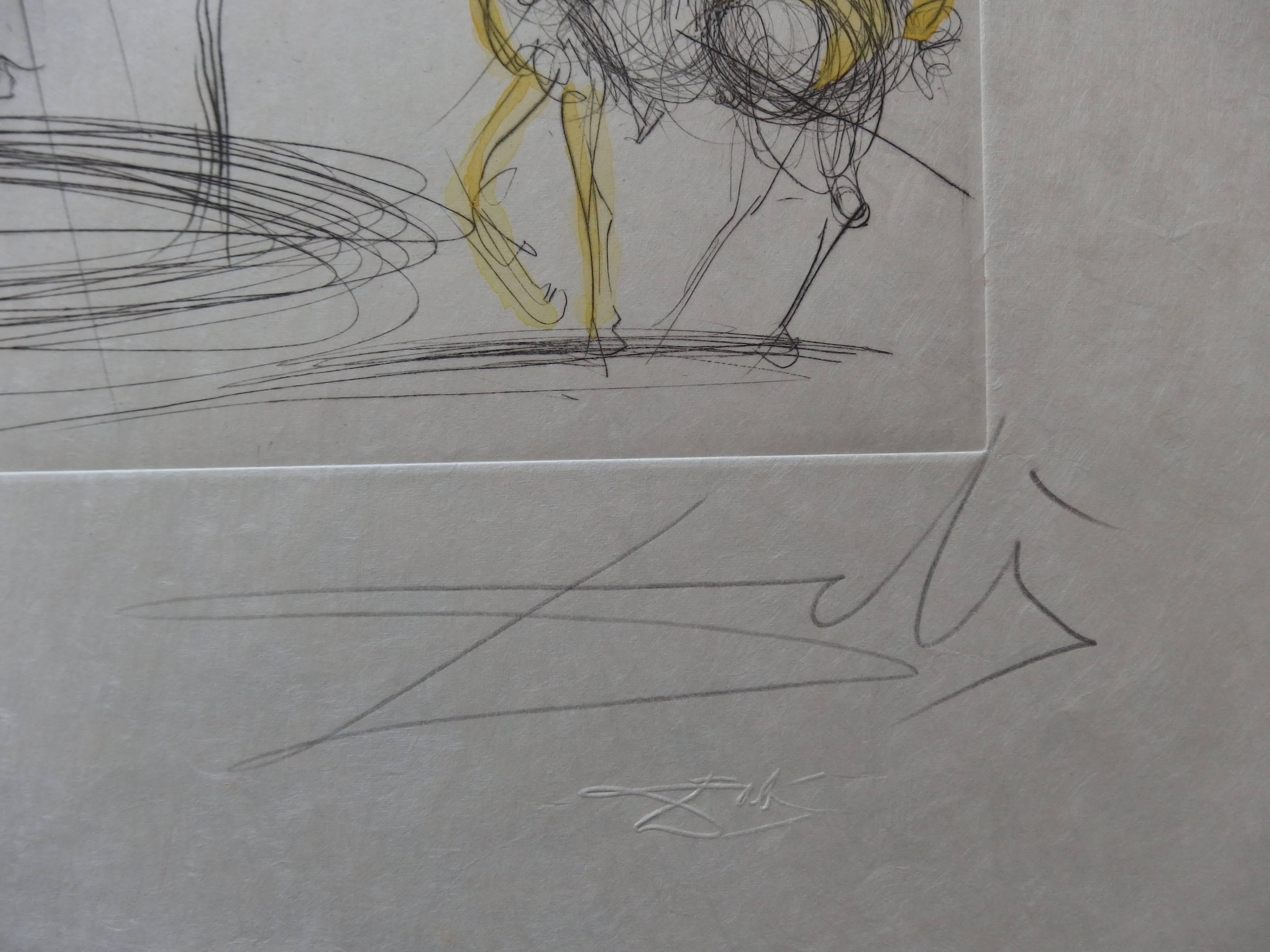 La Place Furstenberg - Original signed etching - 100ex - Print by Salvador Dalí