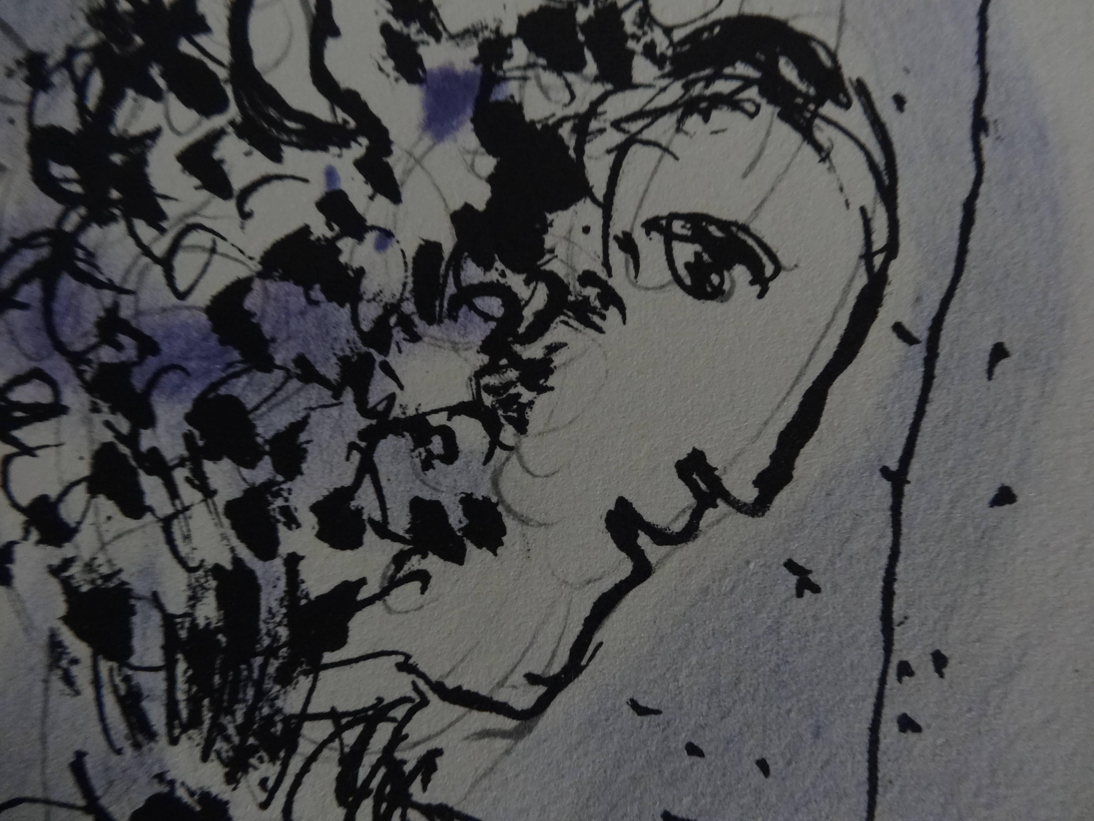 Painter with Palette - Lithograph - Maeght 1977 - Modern Print by (after) Marc Chagall