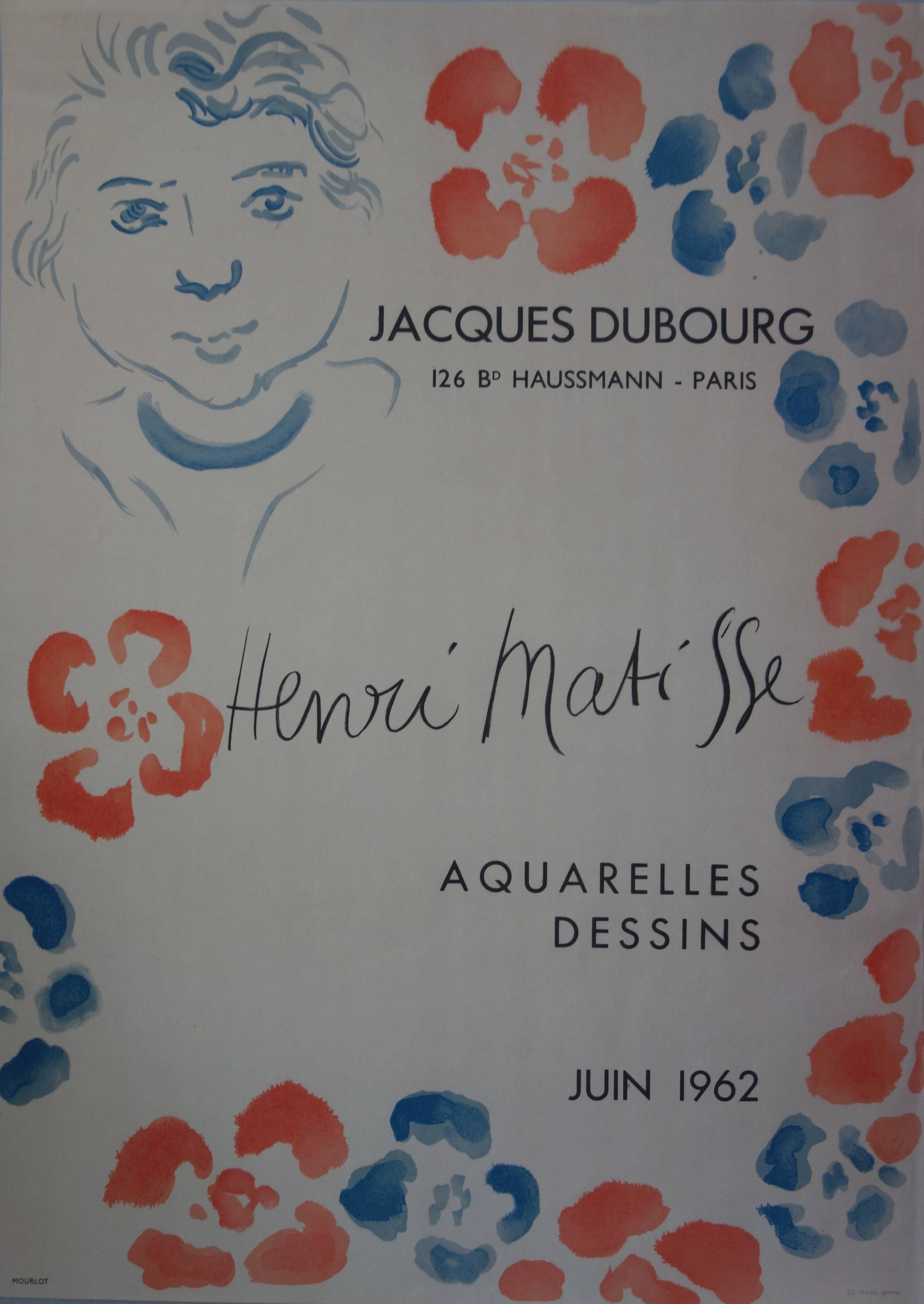 (after) Henri Matisse Figurative Print - Jacques Bubourg : Aquarelles, Dessins - Lithograph - Mourlot 1962