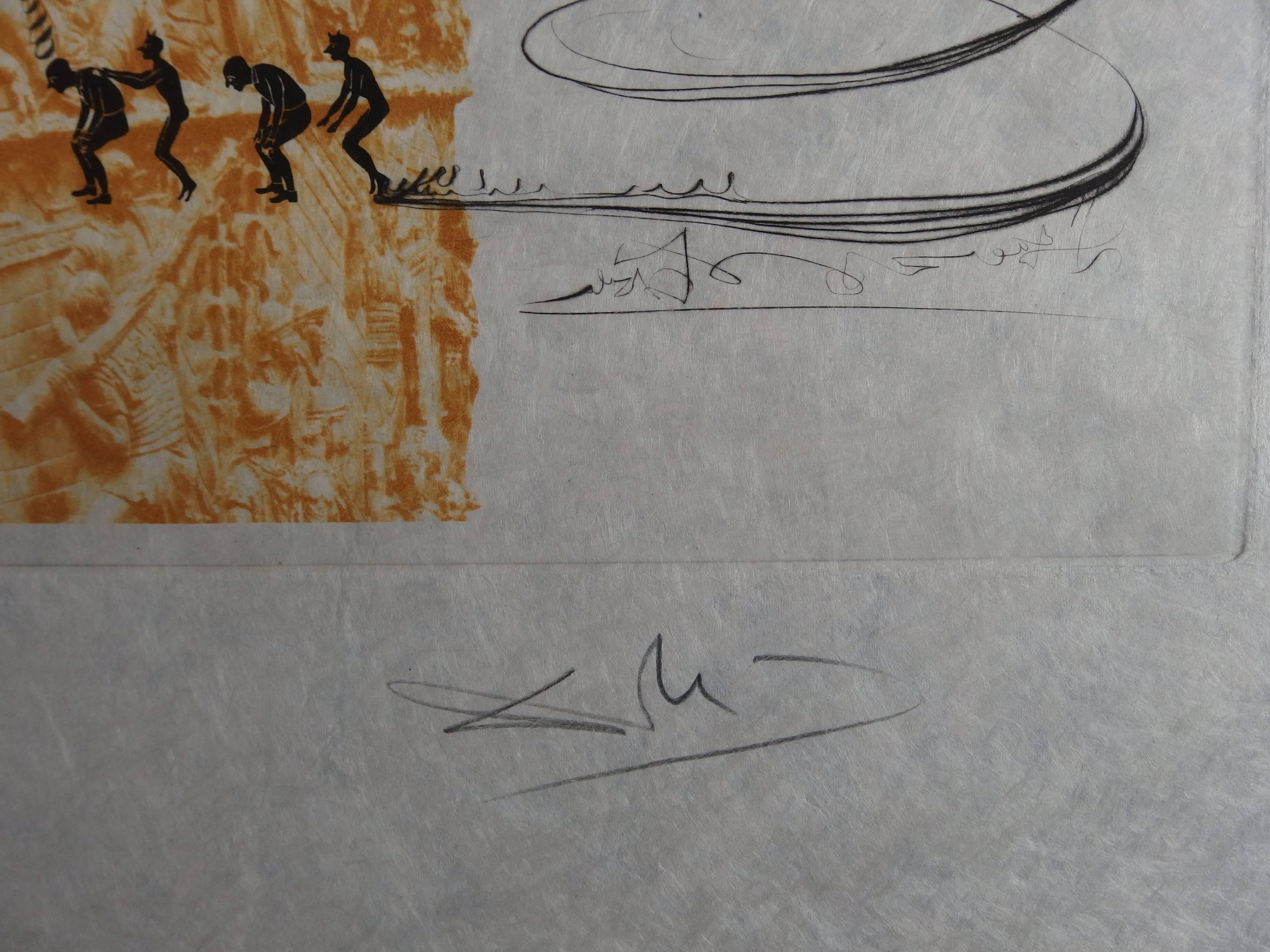 Ten Recipes of Immortality : The System Caga y Menja - Signed etching - Print by Salvador Dalí