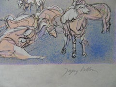 Pastoral View : Goats and Sheeps - Signed lithograph - Mourlot 1953