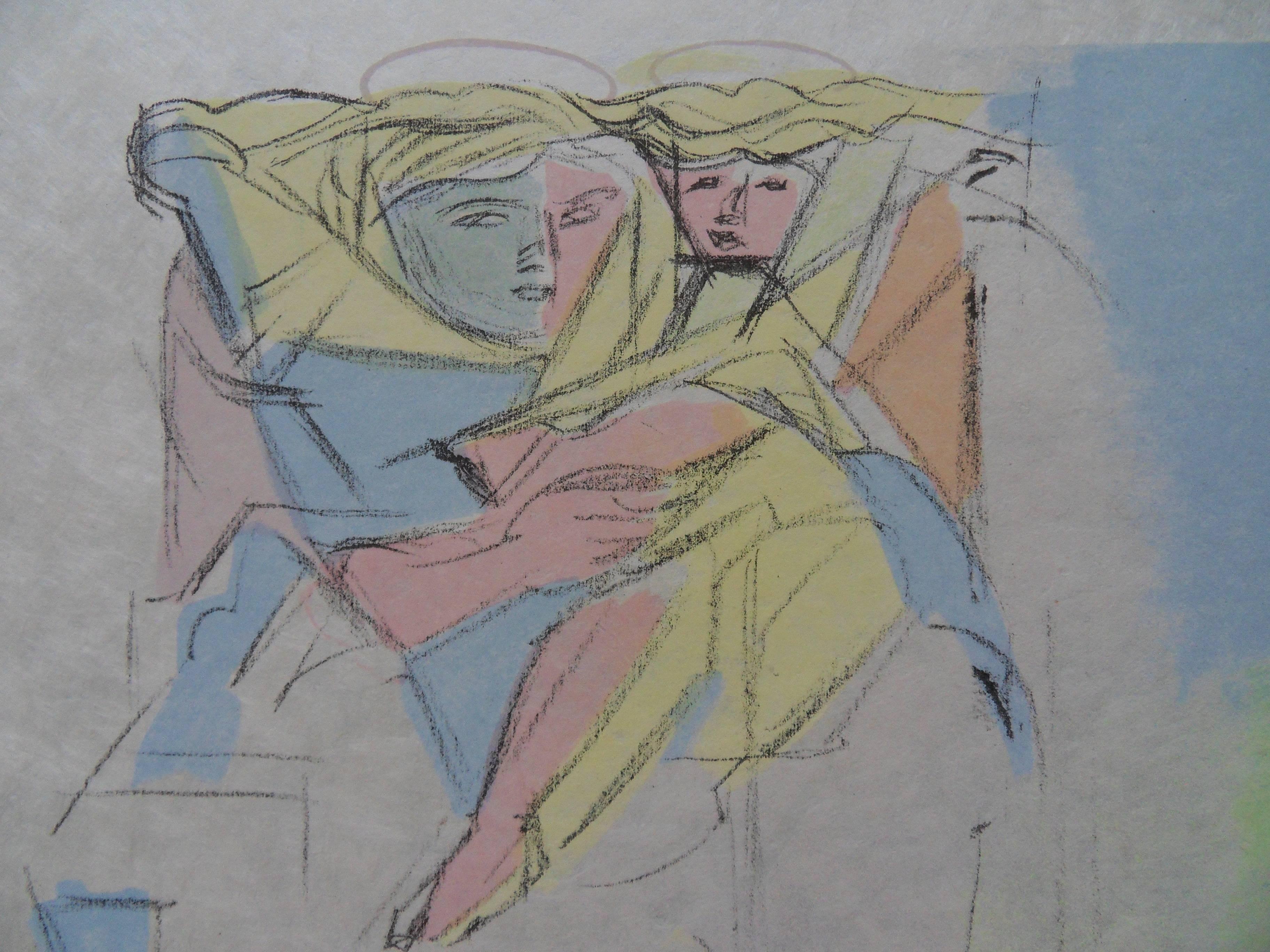Pollio and Augustus Caesar - Signed lithograph - Mourlot 1953 - Cubist Print by Jacques Villon