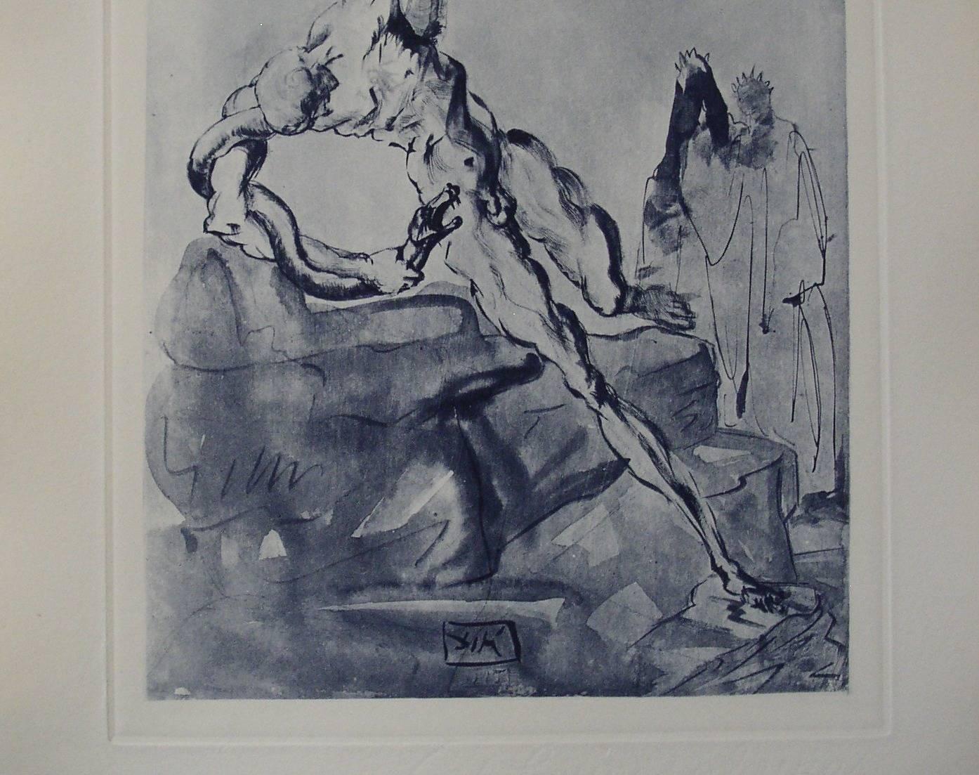 Divine Comedy : The Thieves - Etching - 150ex - Print by Salvador Dalí