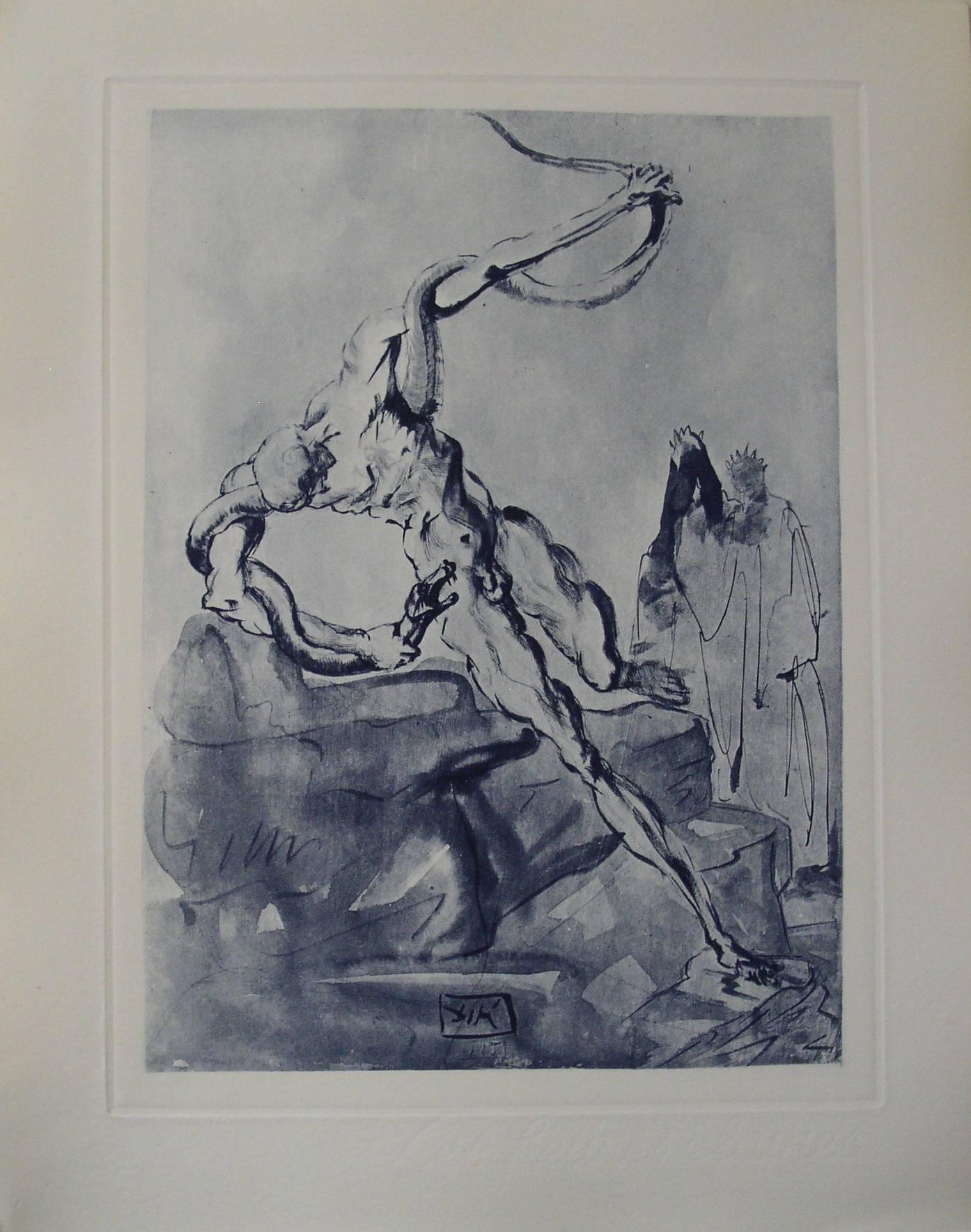 Salvador Dalí Figurative Print - Divine Comedy : The Thieves - Etching - 150ex