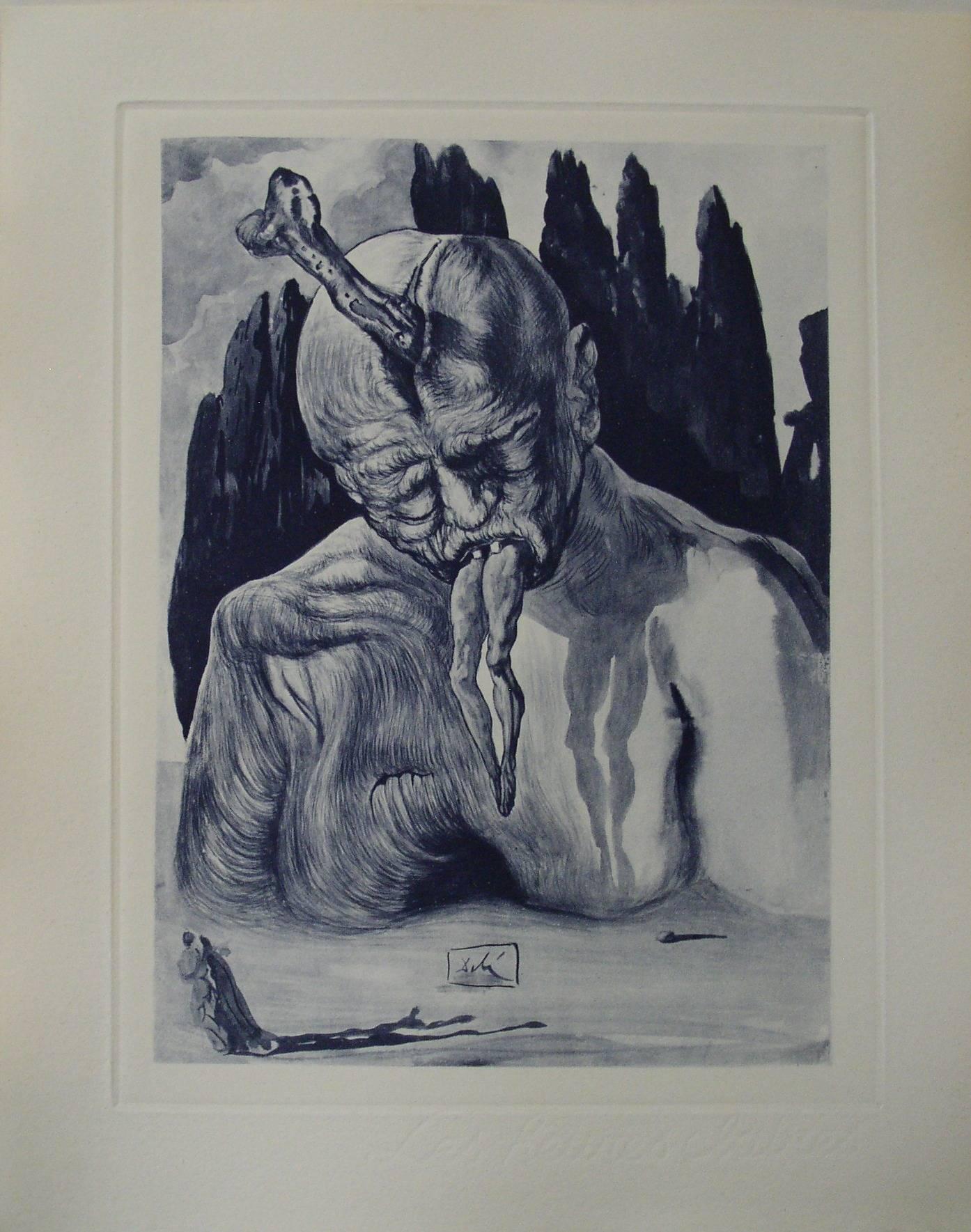 Salvador Dalí Figurative Print - A Logician Devil - Etching - 150ex