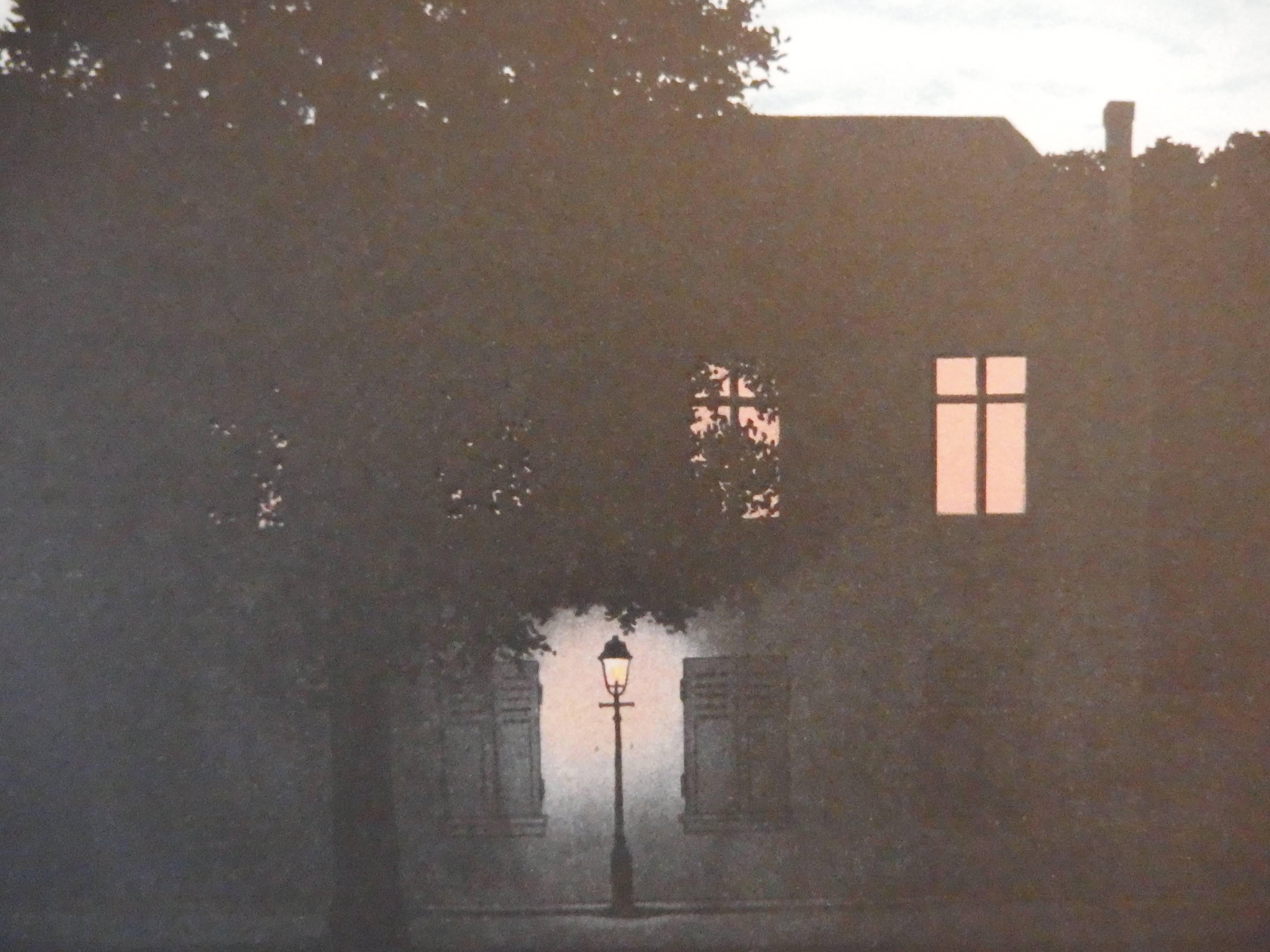 after René Magritte
L’Empire des Lumieres

Lithograph
Printed signature in the plate
300 copies and a few artist proofs
On Vellum BFK Rives
12 x 18